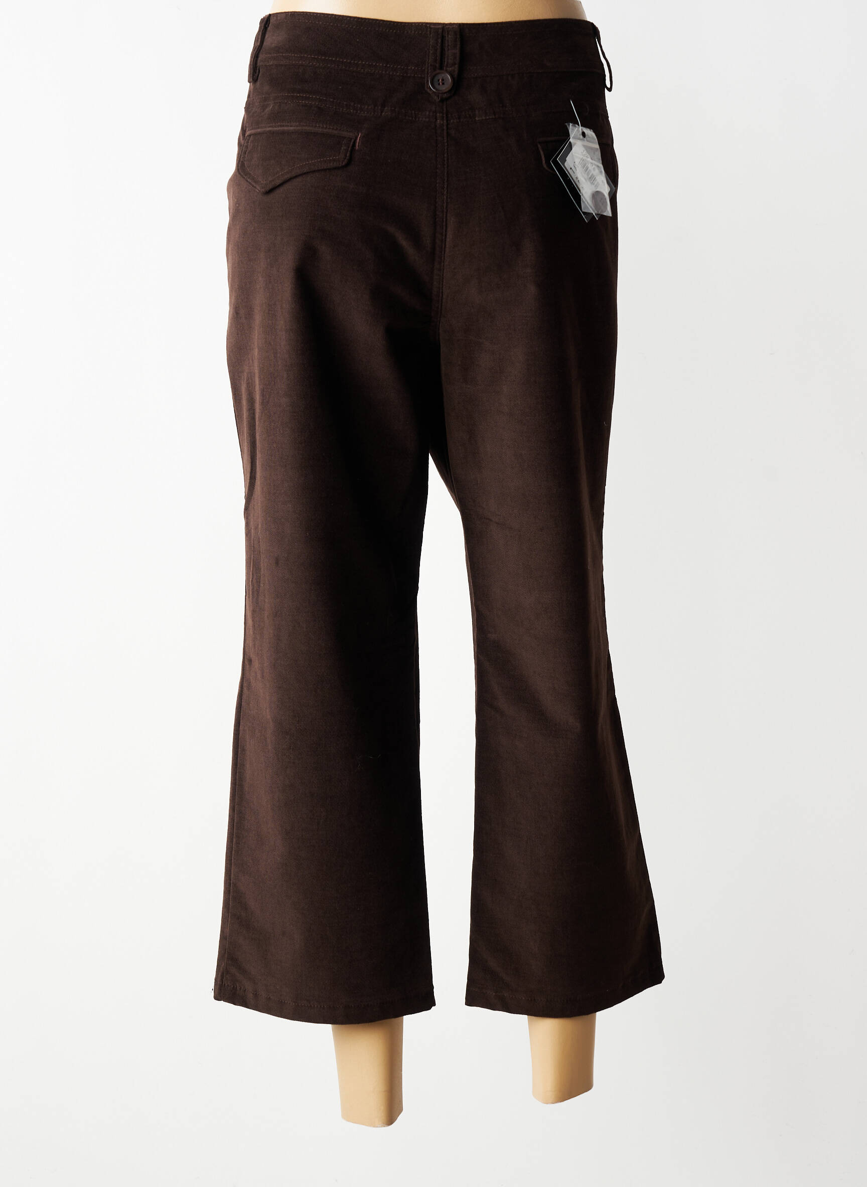 Pantacourt stretch taille normale marron BRUNO SAINT HILAIRE femme