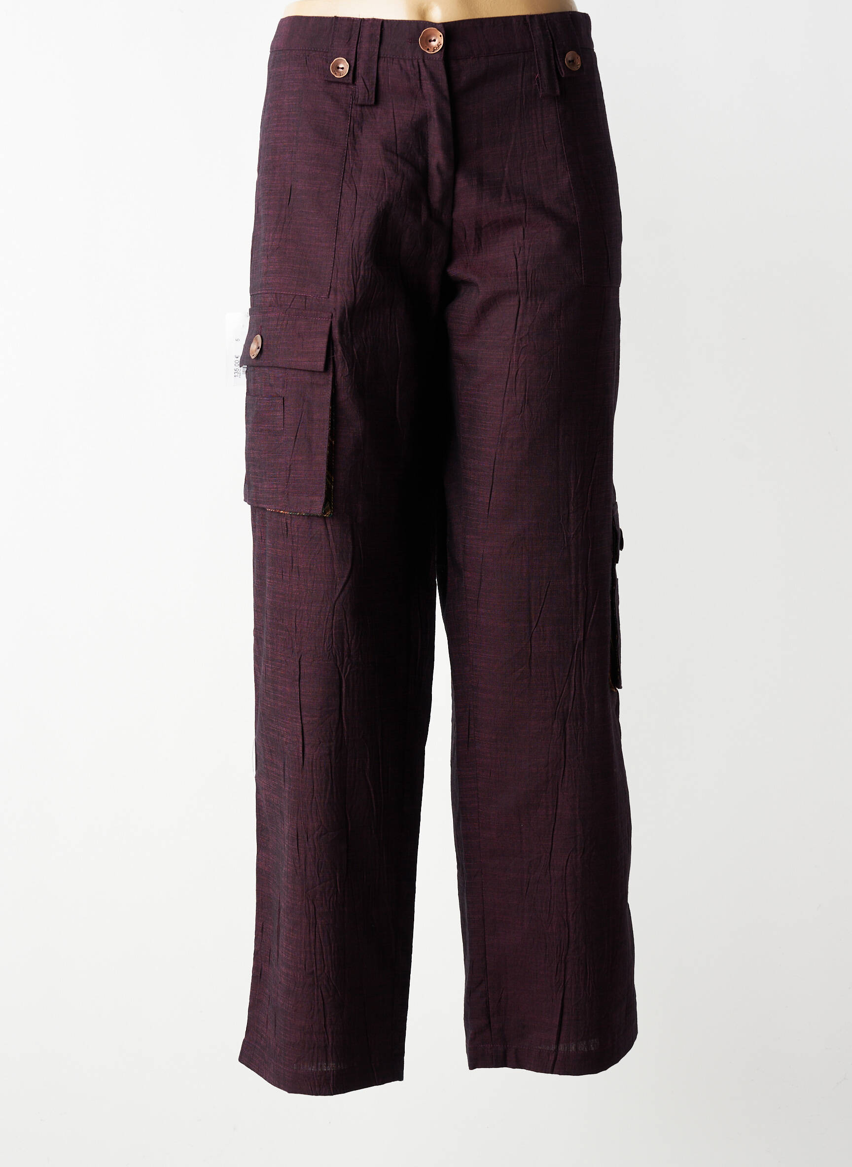Pantalon cargo coupe droite taille normale violet COCOMORE femme