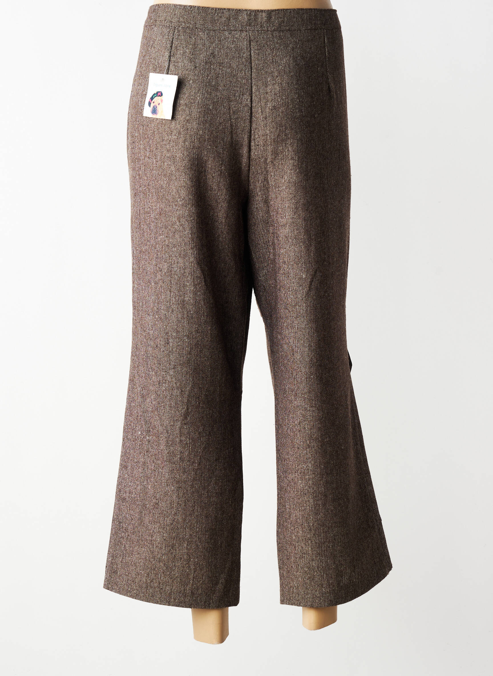 Pantalon 7/8 taille à pinces taille normale marron FIGURE LIBRE femme