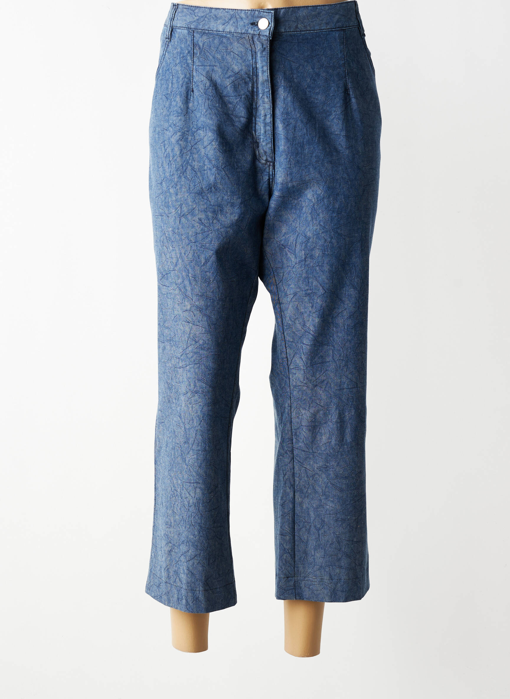 Pantalon 7/8 stretch taille normale bleu FRANCOISE DE FRANCE femme