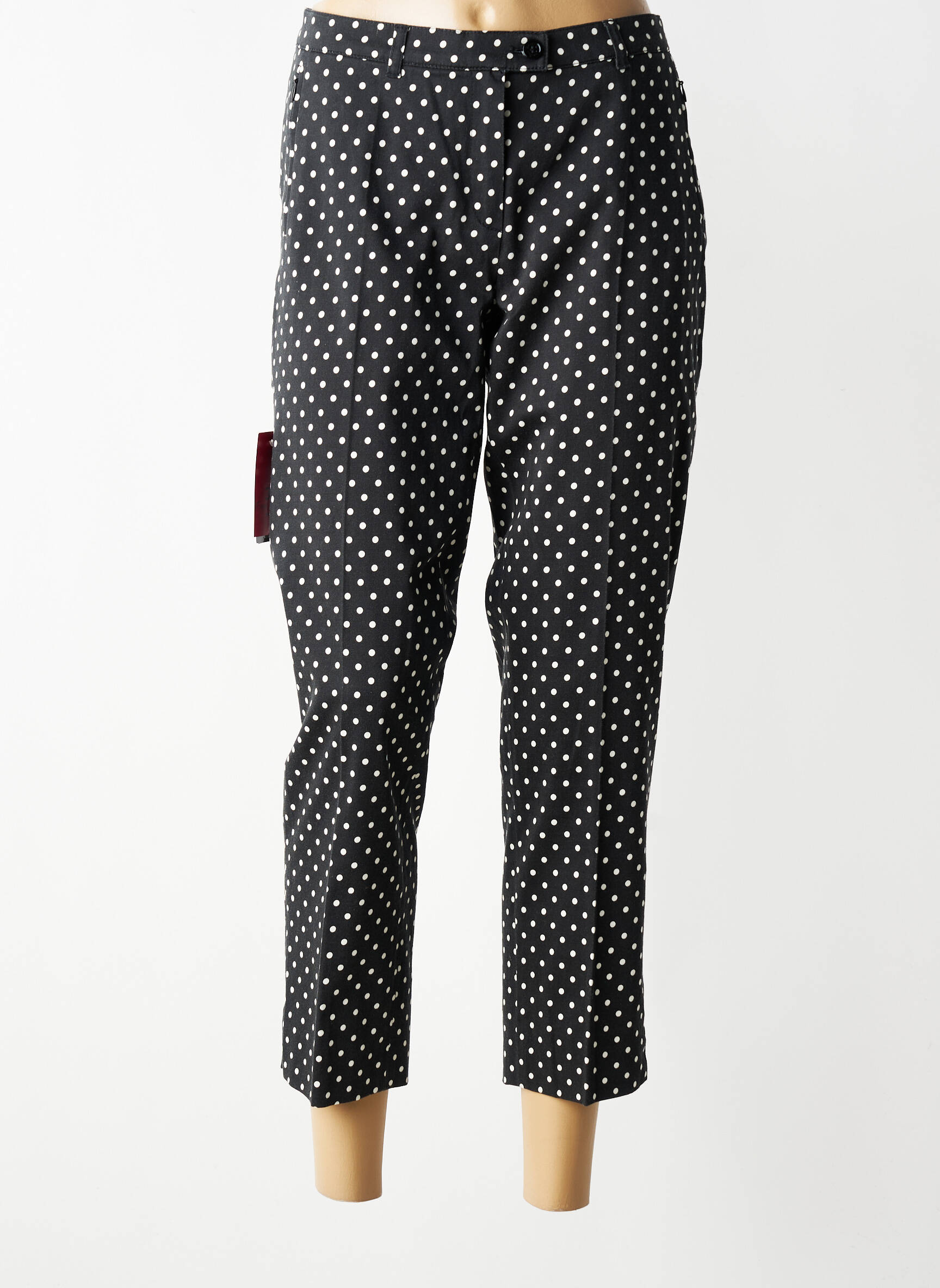 Pantalon 7/8 taille à pinces taille normale noir EUGEN KLEIN femme