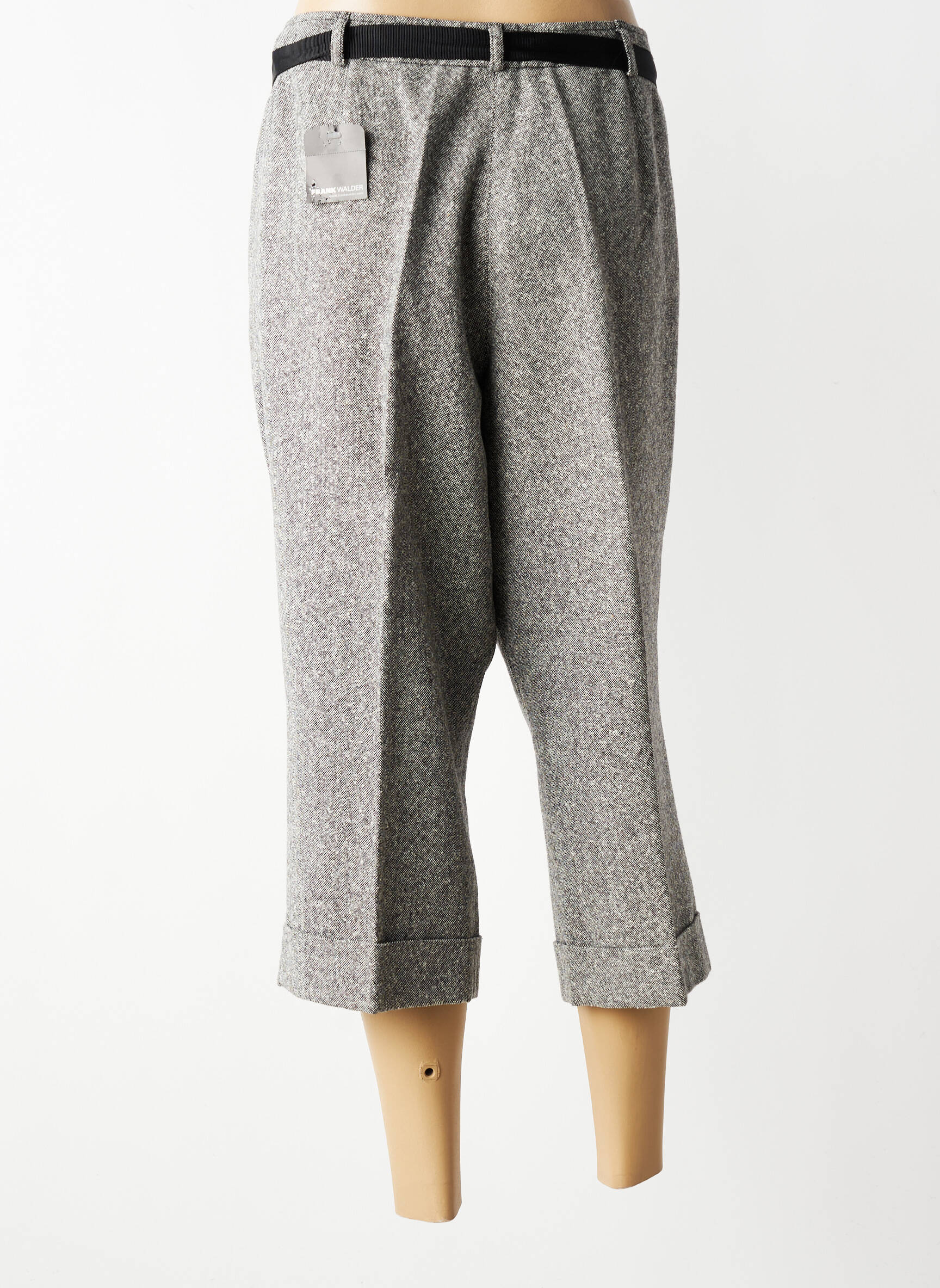 Pantacourt stretch taille normale gris FRANK WALDER femme