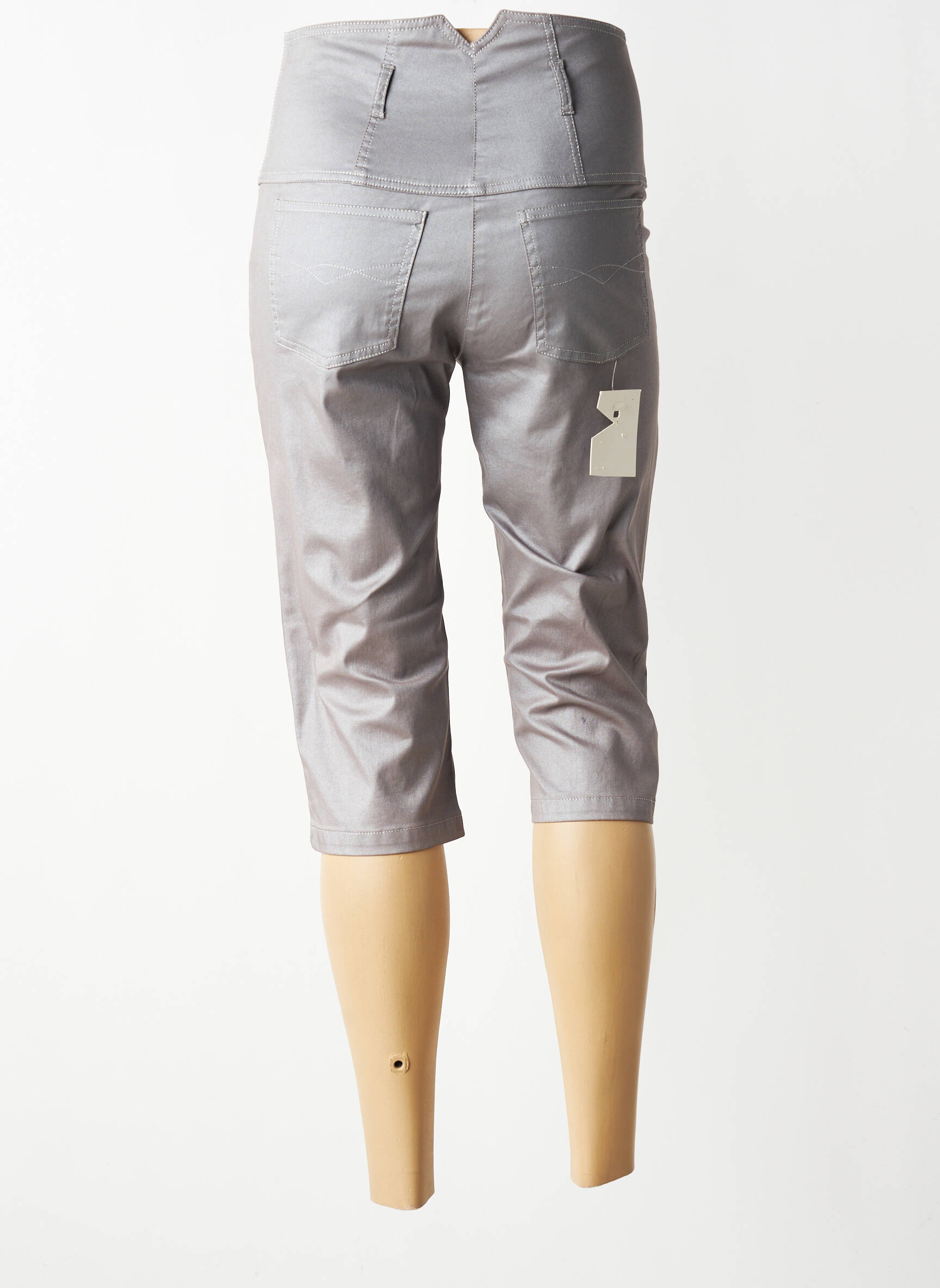Corsaire stretch taille haute gris PAUL BRIAL femme