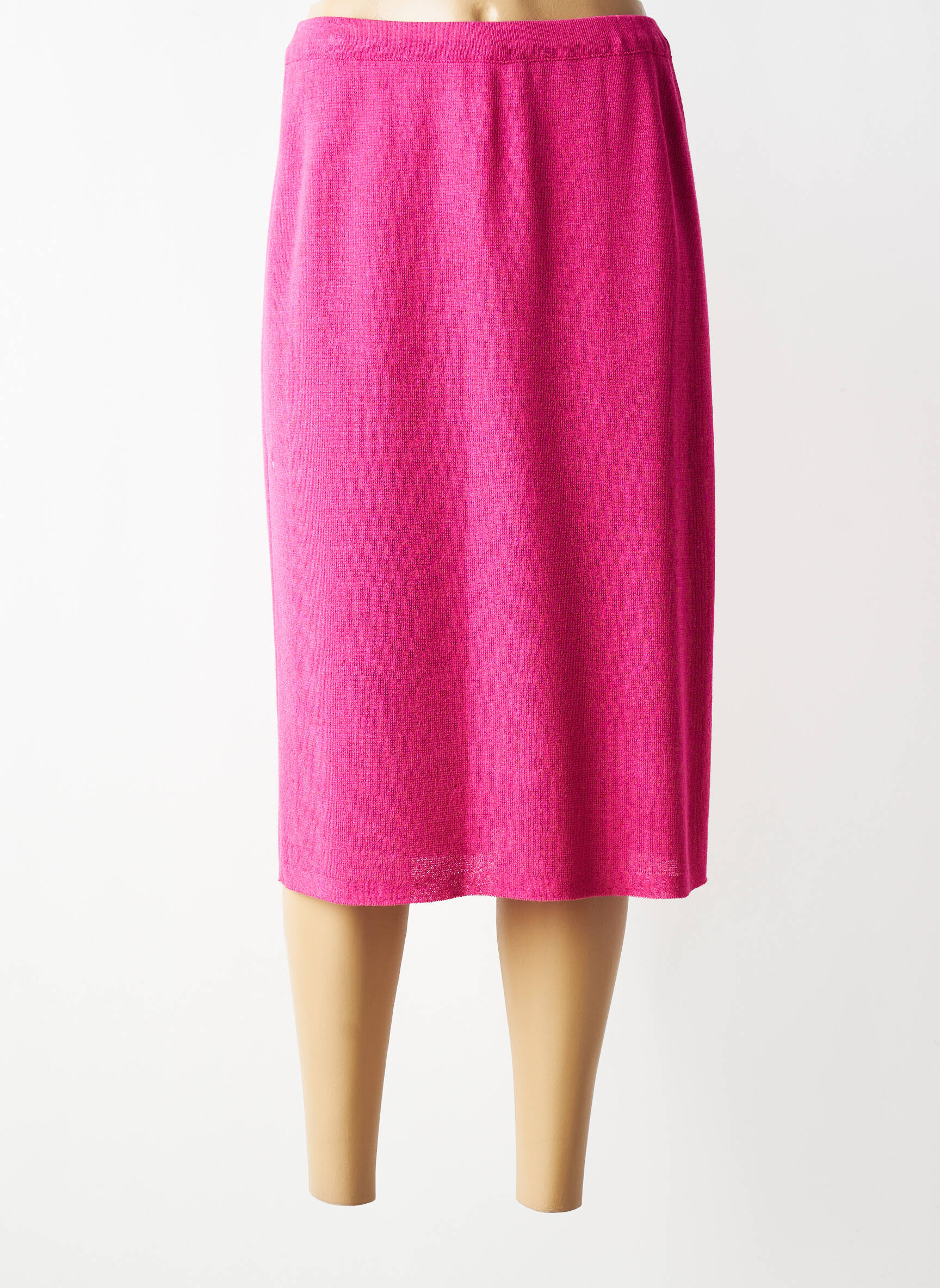 Jupe mi-longue coupe droite rose CHASSAGNARD femme