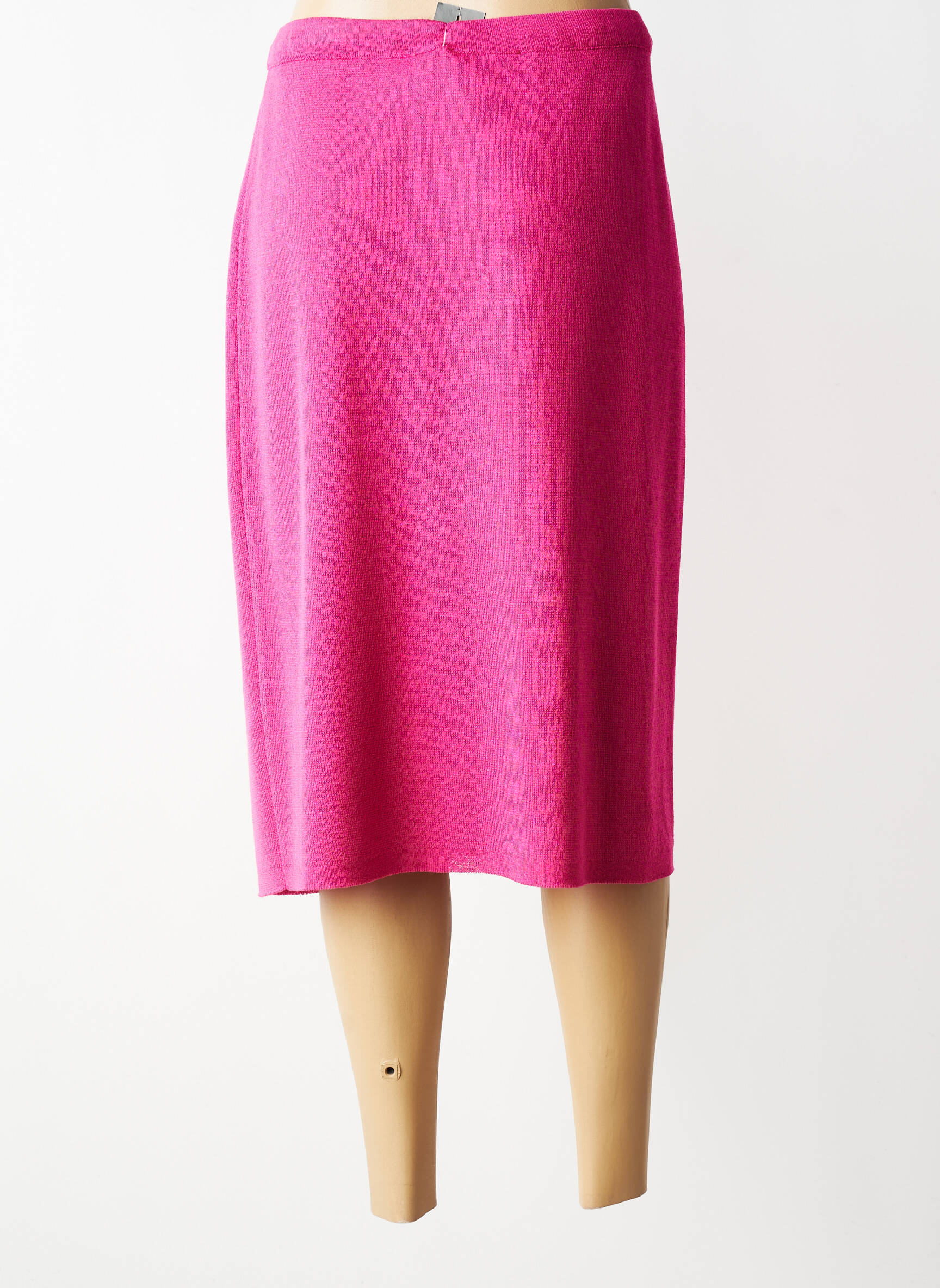 Jupe mi-longue coupe droite rose CHASSAGNARD femme
