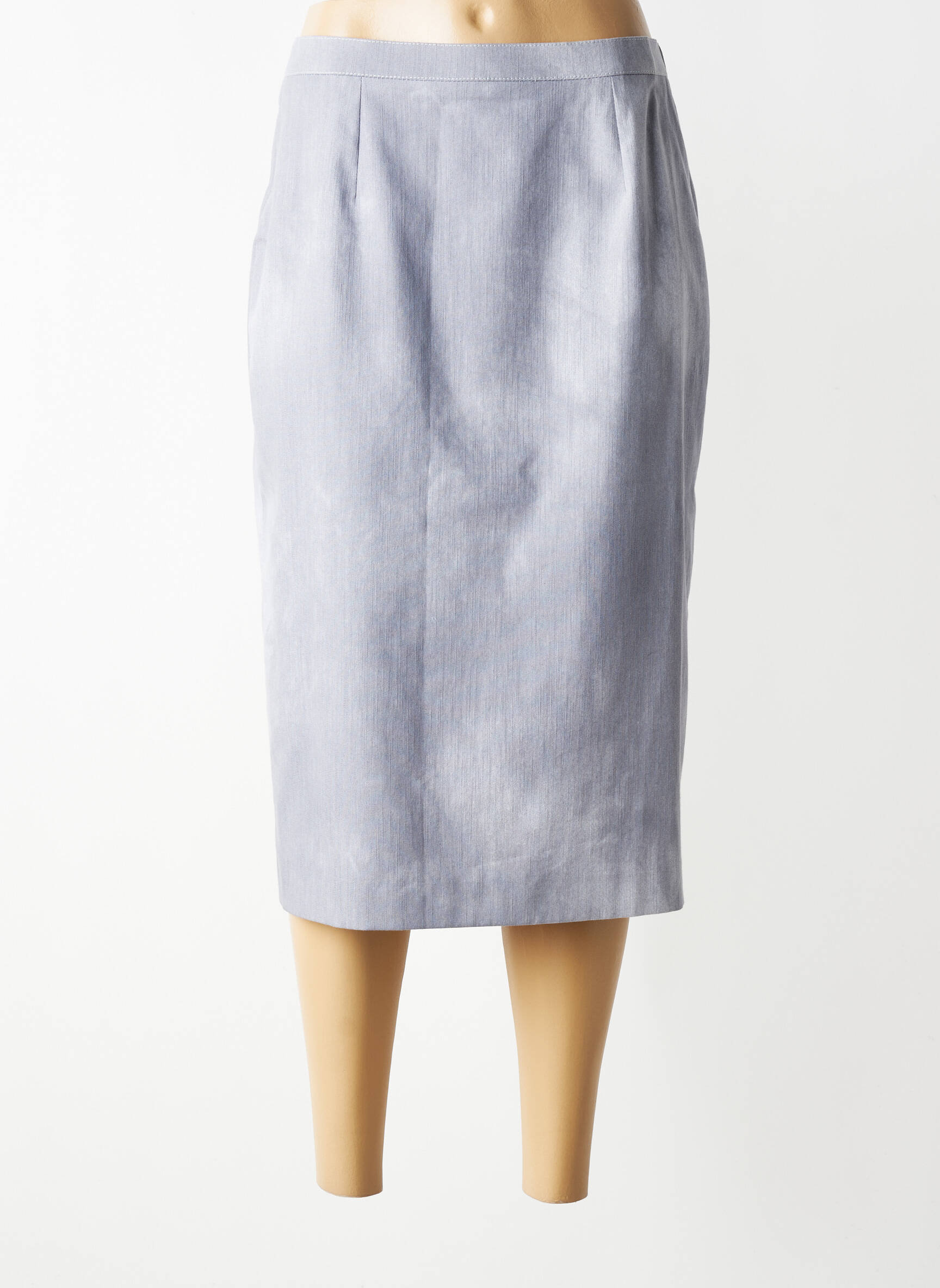 Jupe mi-longue taille à pinces gris NONET femme