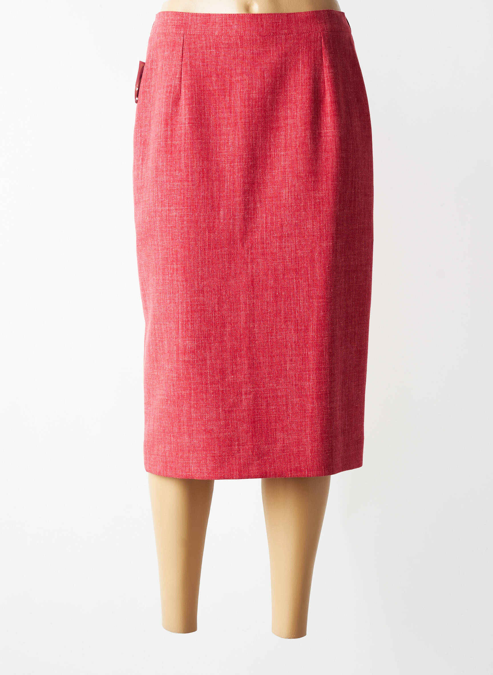 Jupe mi-longue taille à pinces rouge NONET femme