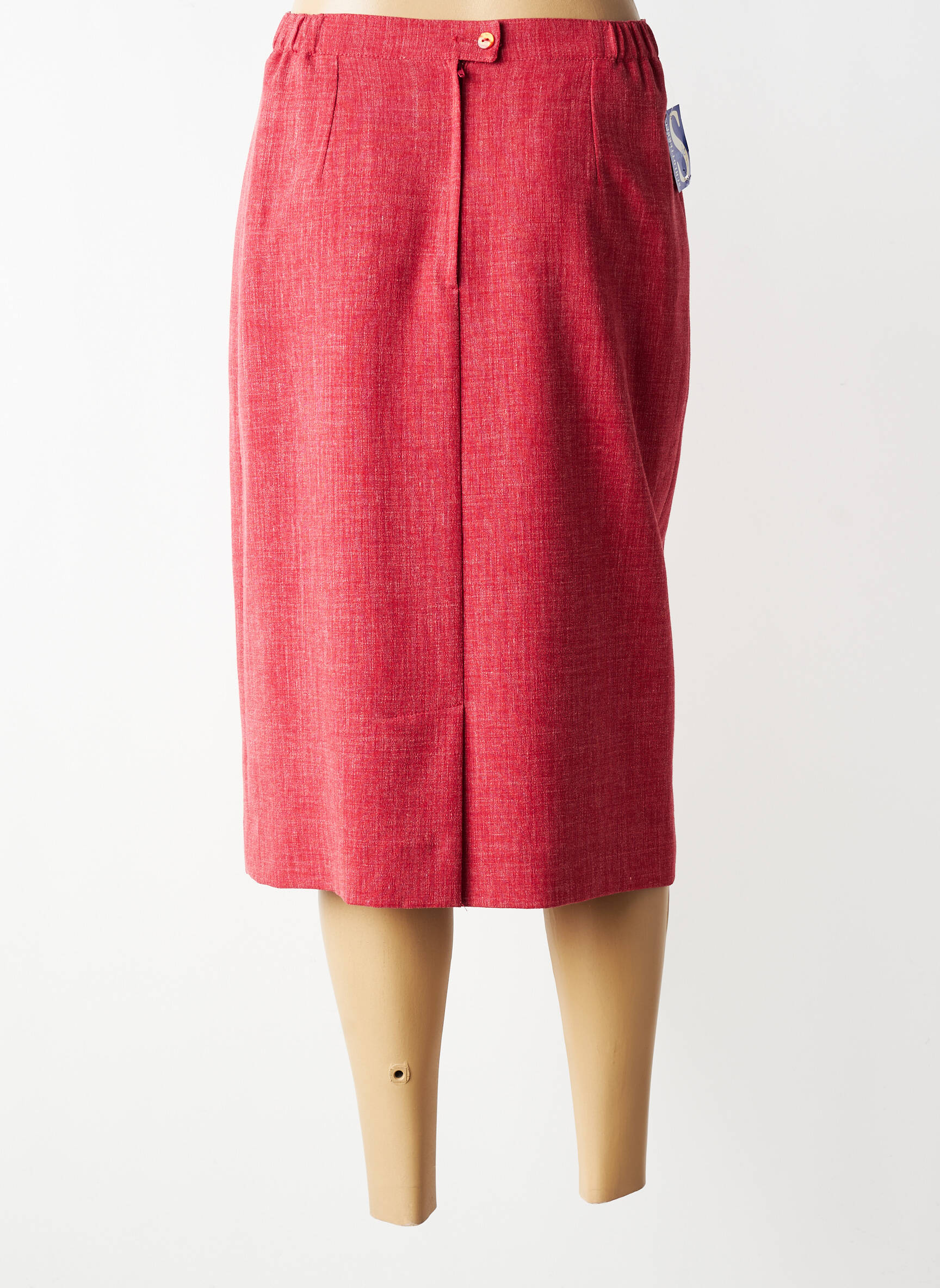 Jupe mi-longue taille à pinces rouge NONET femme