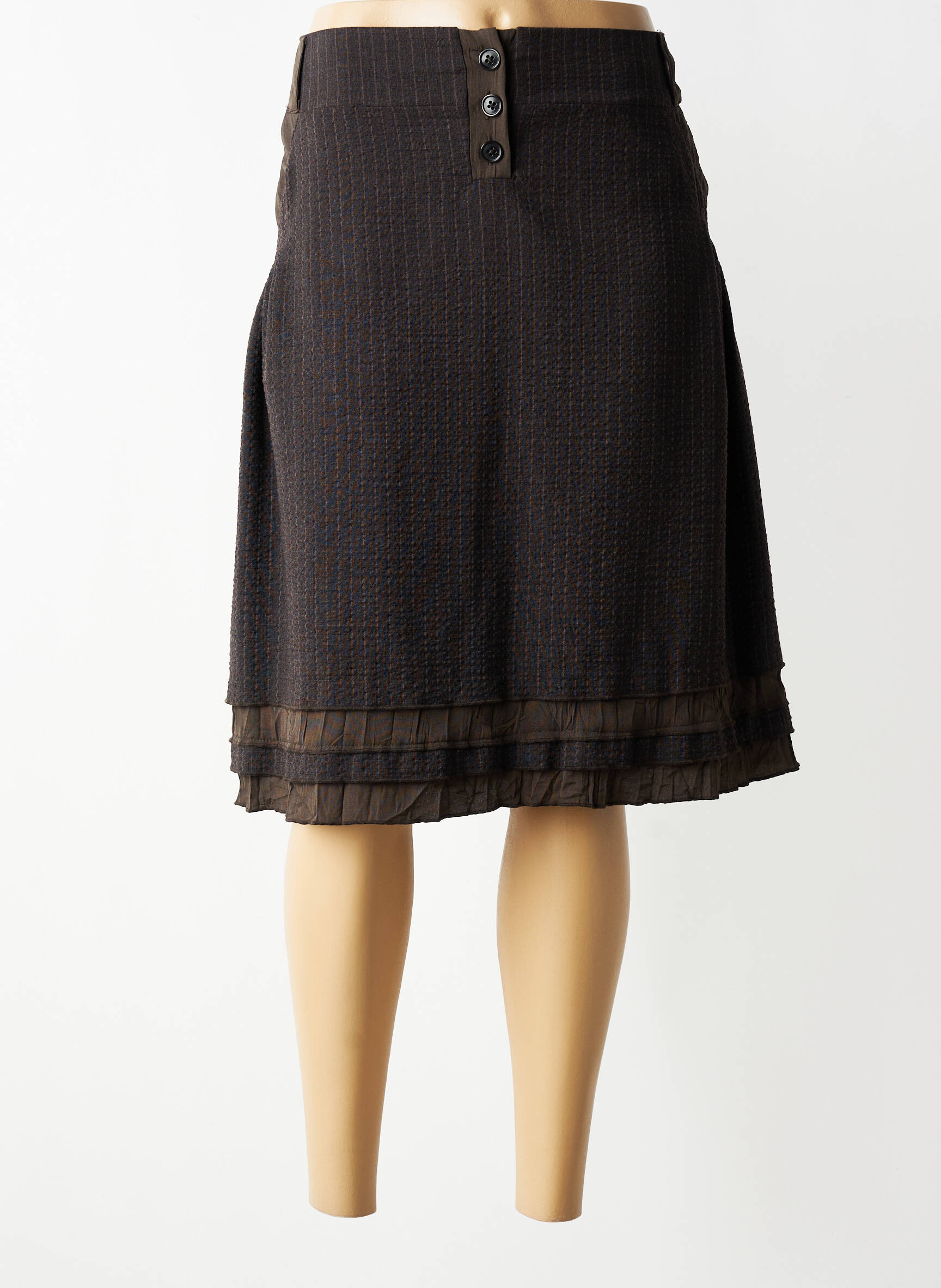 Jupe mi-longue coupe évasée marron COCOMORE femme