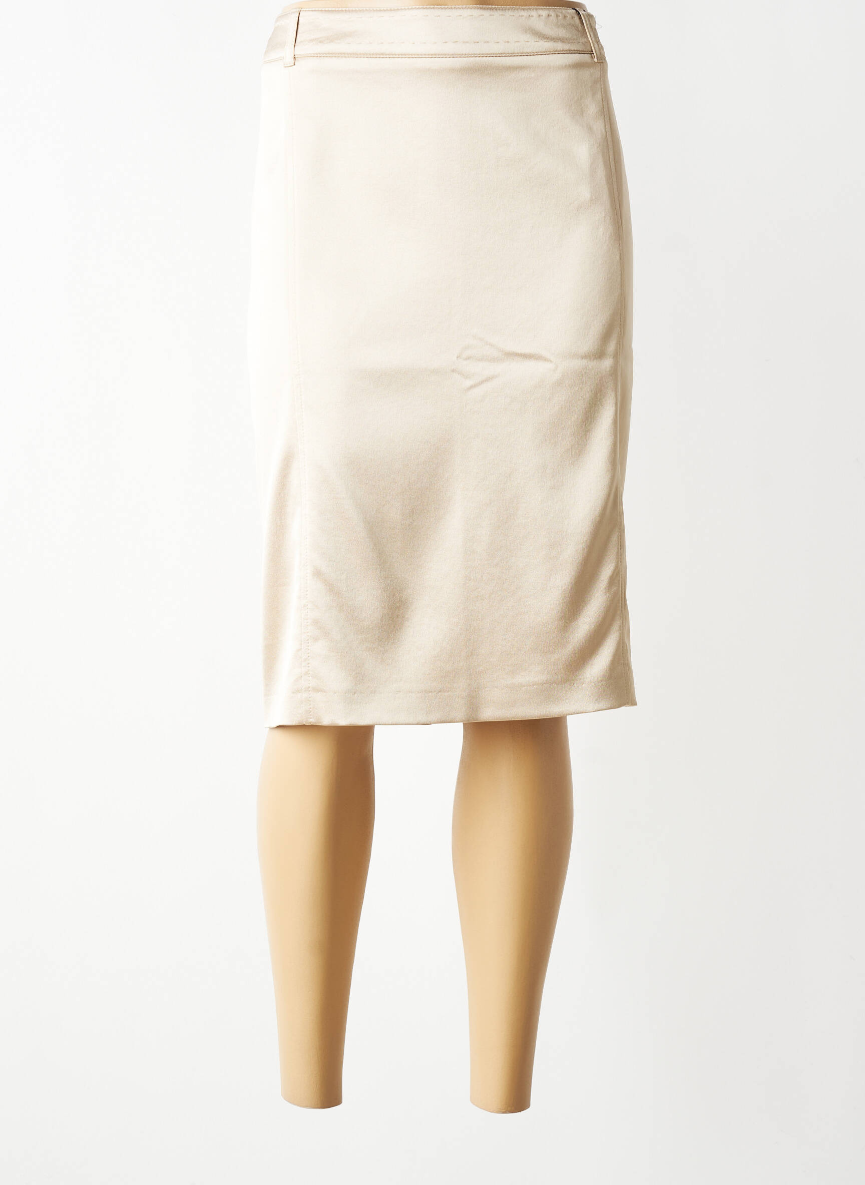 Jupe mi-longue taille à pinces beige EUGEN KLEIN femme