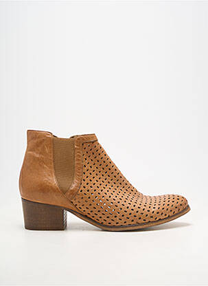 Bottines/boots matière lisse talon de 4 à 6cm marron KARSTON femme