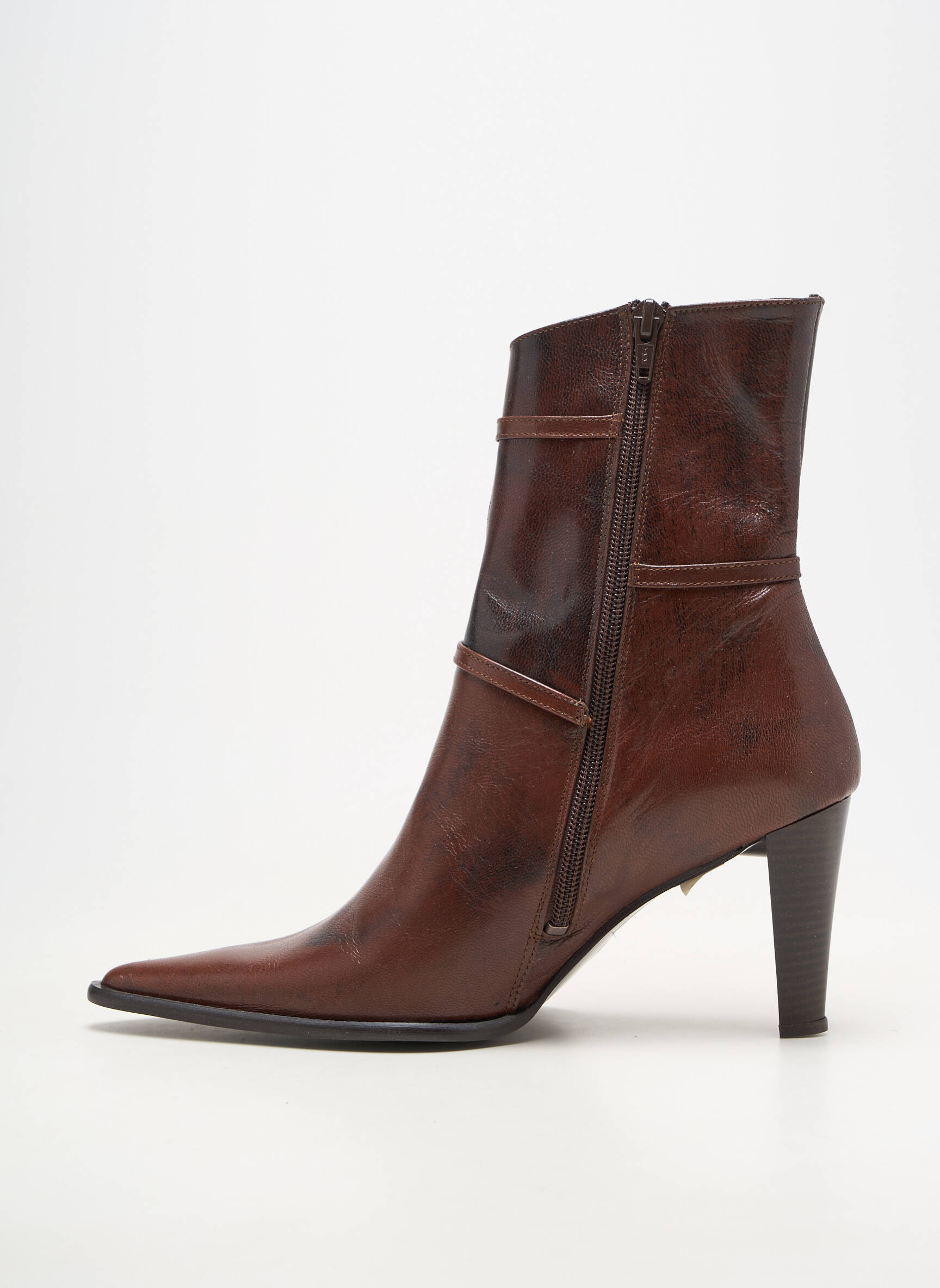Bottes bout pointu talon de 7 à 9cm marron MODA LORNA femme