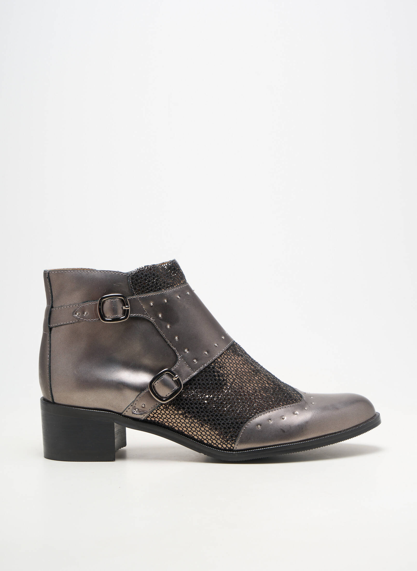 Bottines/boots matière lisse talon de 4 à 6cm argent KARSTON femme