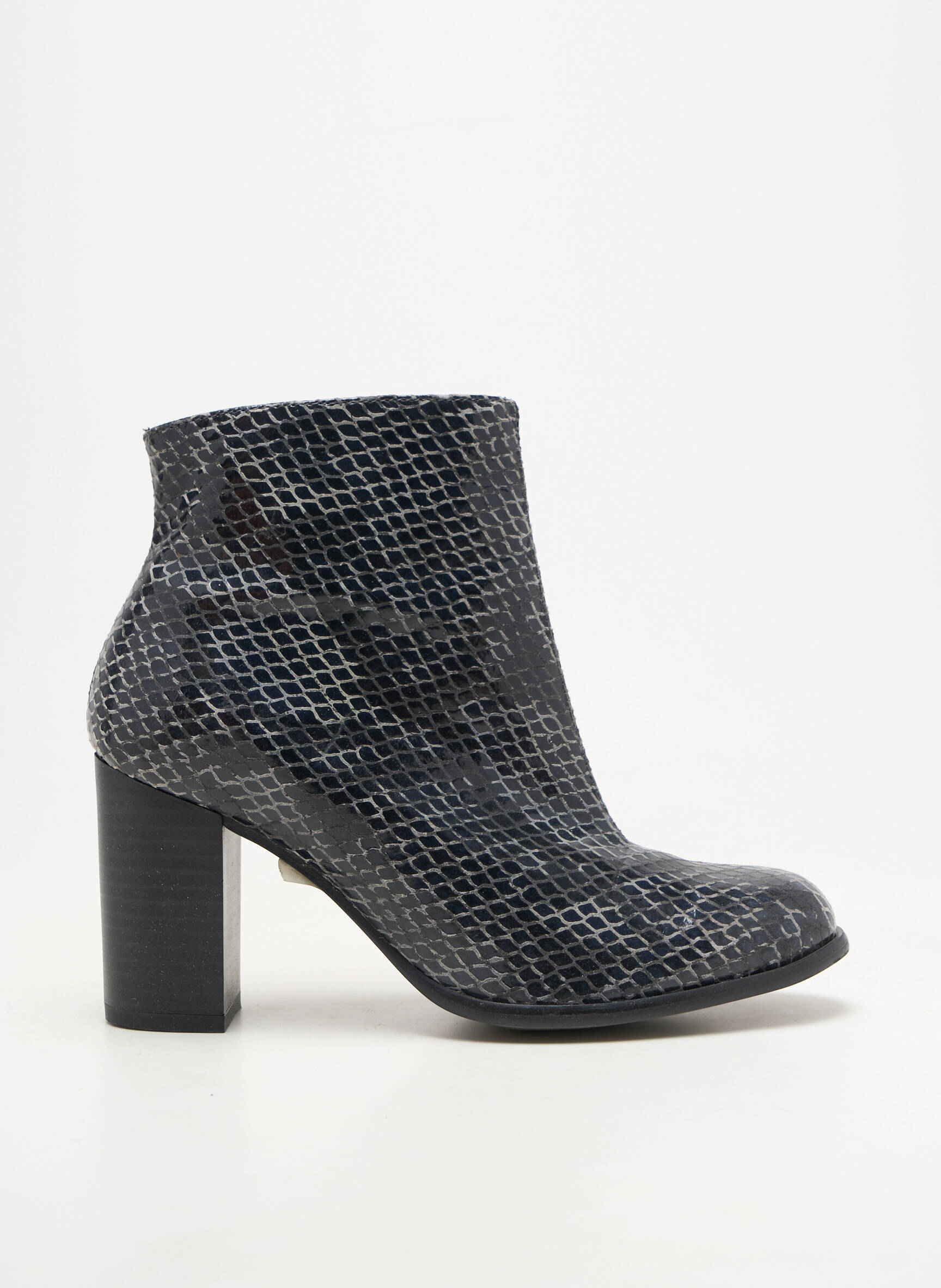 Bottines/boots matière lisse talon de 7 à 9cm bleu KARSTON femme