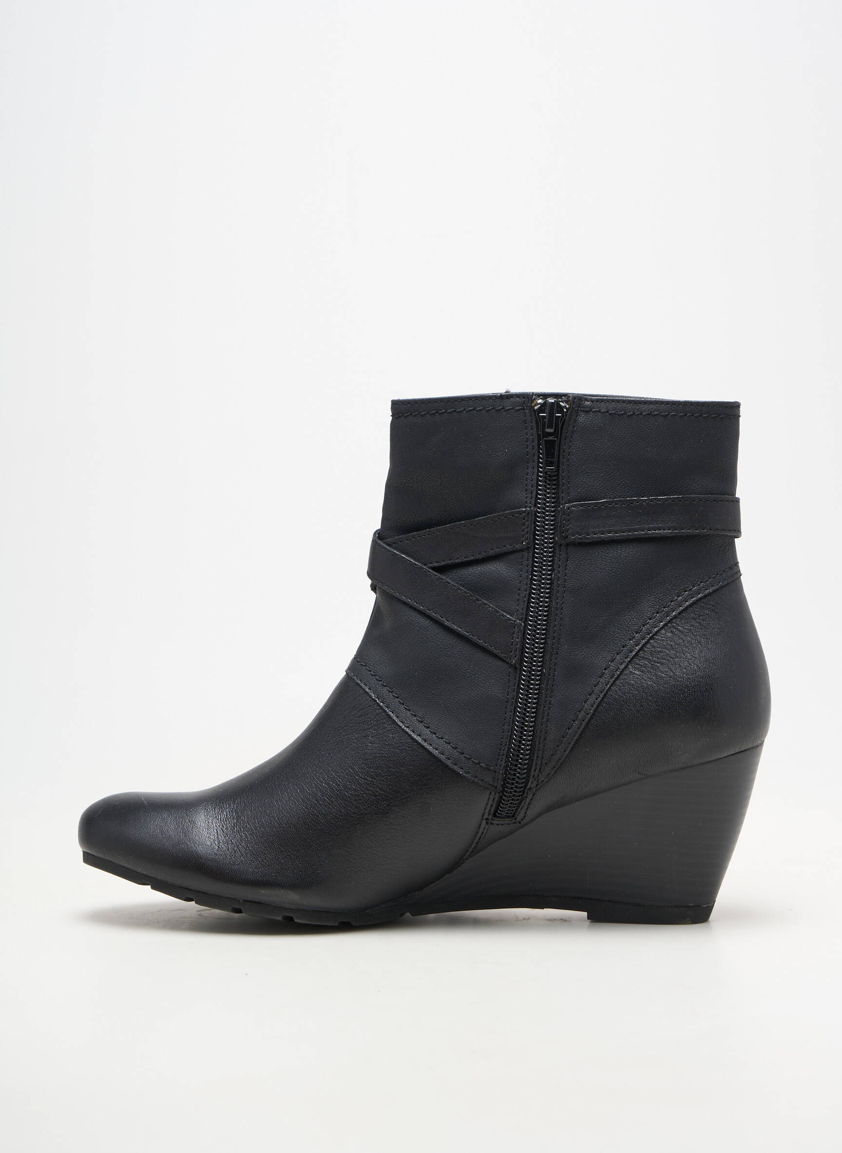 Bottines/boots matière lisse talon de 7 à 9cm noir SWEET femme