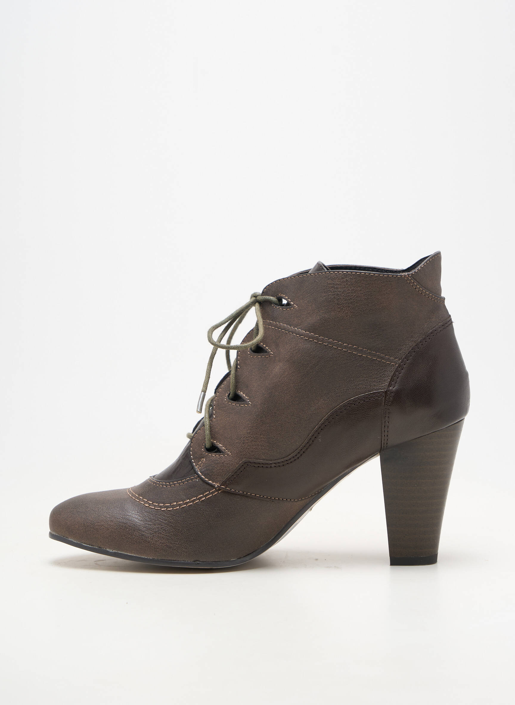 Bottines/boots matière lisse talon de 7 à 9cm marron MADISON femme