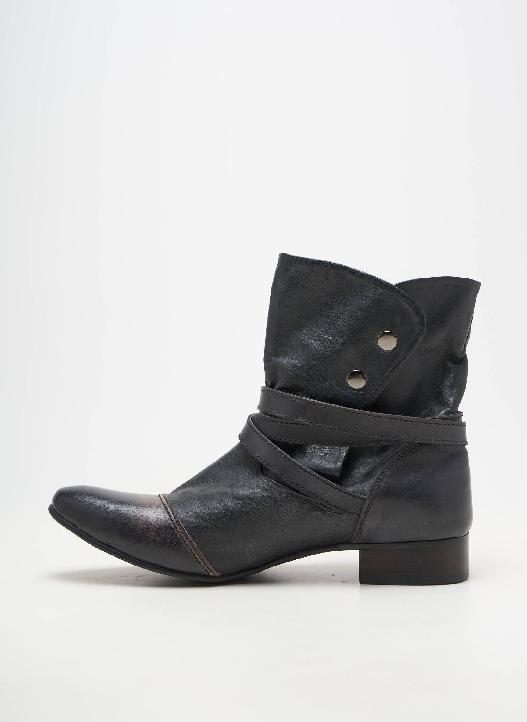 Bottines/boots matière lisse talon plat jusqu'à 3cm gris KDOPA femme