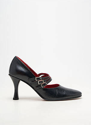 Escarpins matière lisse talon de 7 à 9cm noir TOO MUCH femme