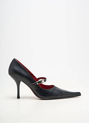 Escarpins matière lisse talon de 7 à 9cm noir TOO MUCH femme
