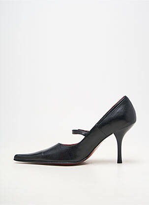 Escarpins matière lisse talon de 7 à 9cm noir TOO MUCH femme