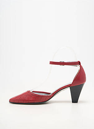 Escarpins matière lisse talon de 7 à 9cm rouge BRENDA ZARO femme