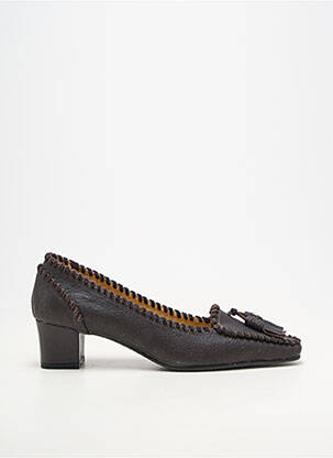 Escarpins matière lisse talon de 4 à 6cm marron FABIANNA femme