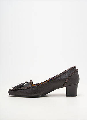 Escarpins matière lisse talon de 4 à 6cm marron FABIANNA femme