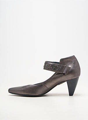 Escarpins matière lisse talon de 7 à 9cm gris MADISON femme