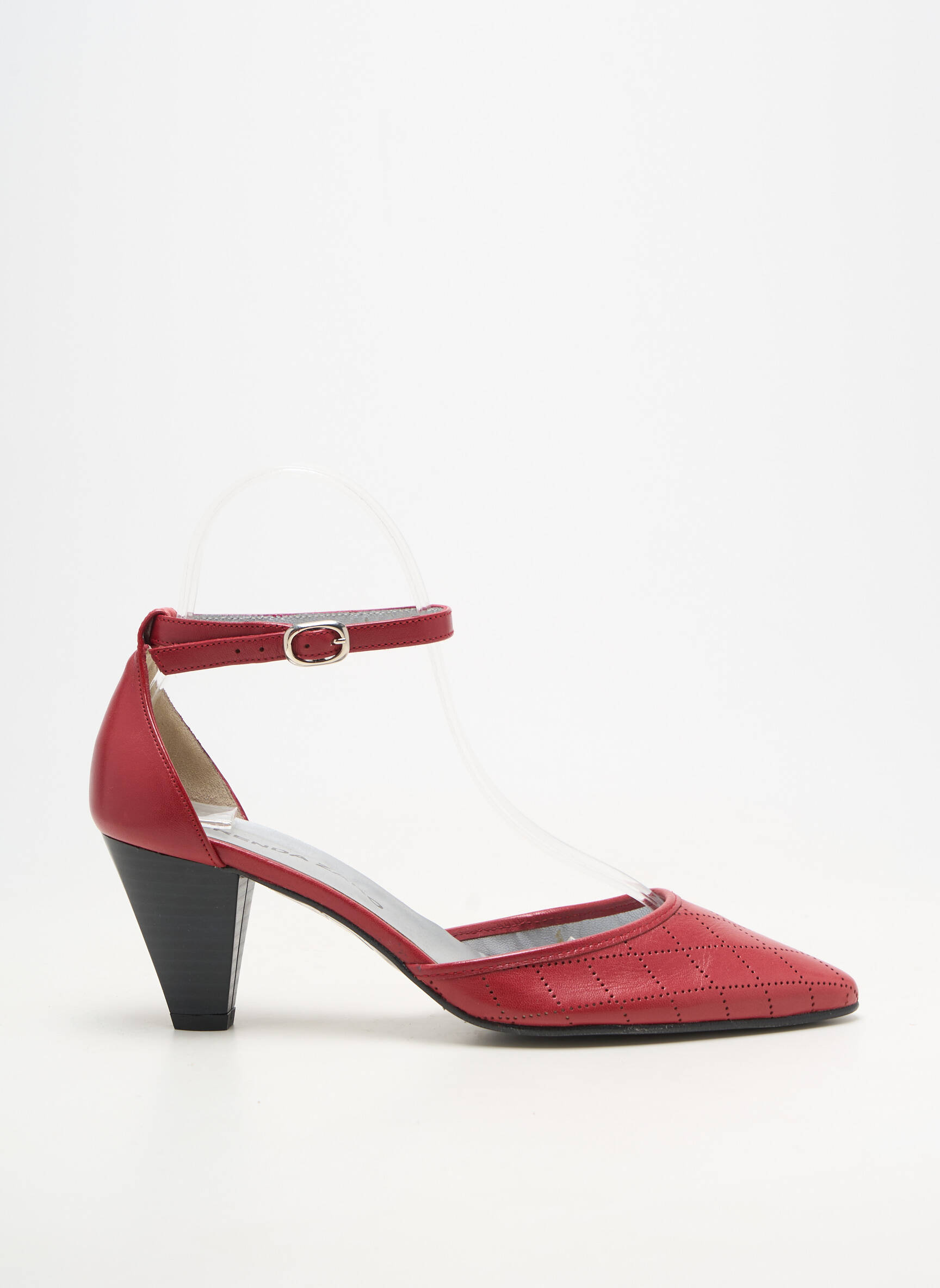 Escarpins matière lisse talon de 7 à 9cm rouge BRENDA ZARO femme