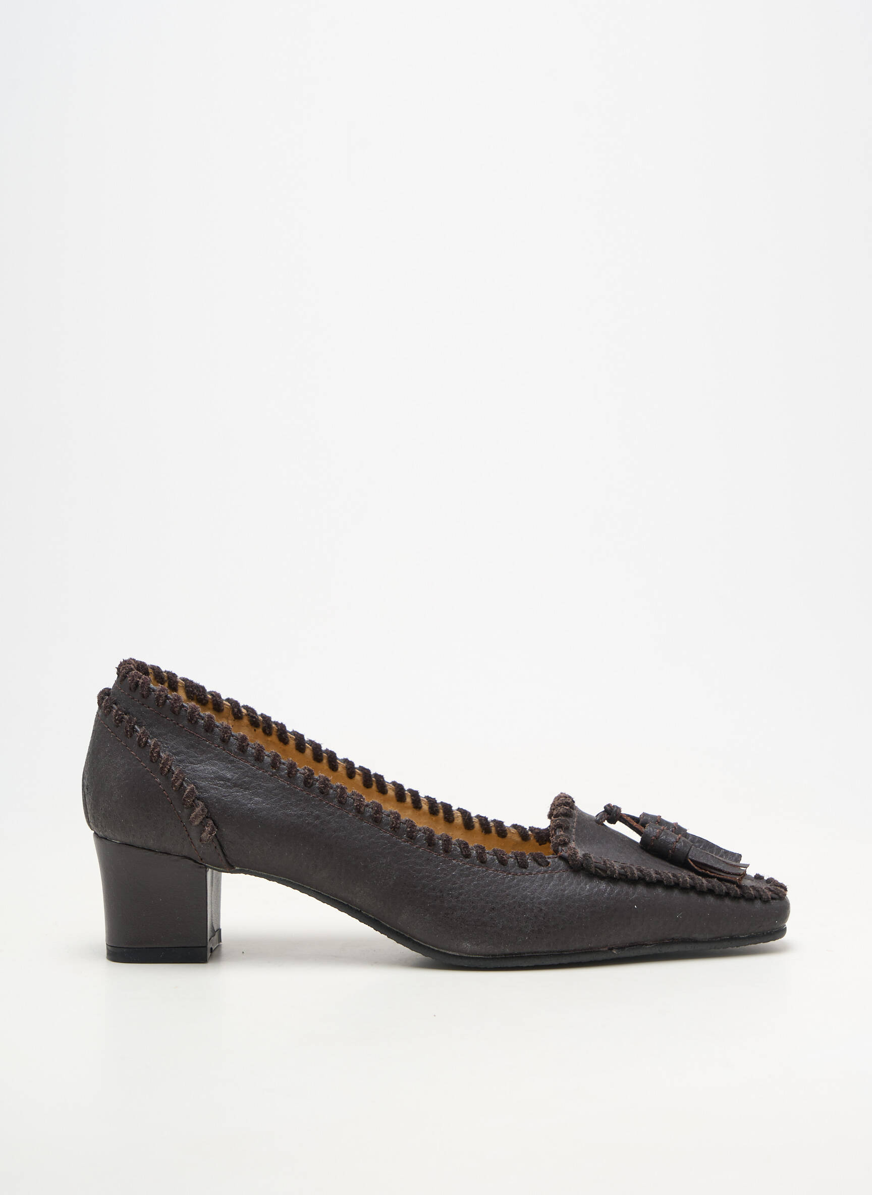 Escarpins matière lisse talon de 4 à 6cm marron FABIANNA femme