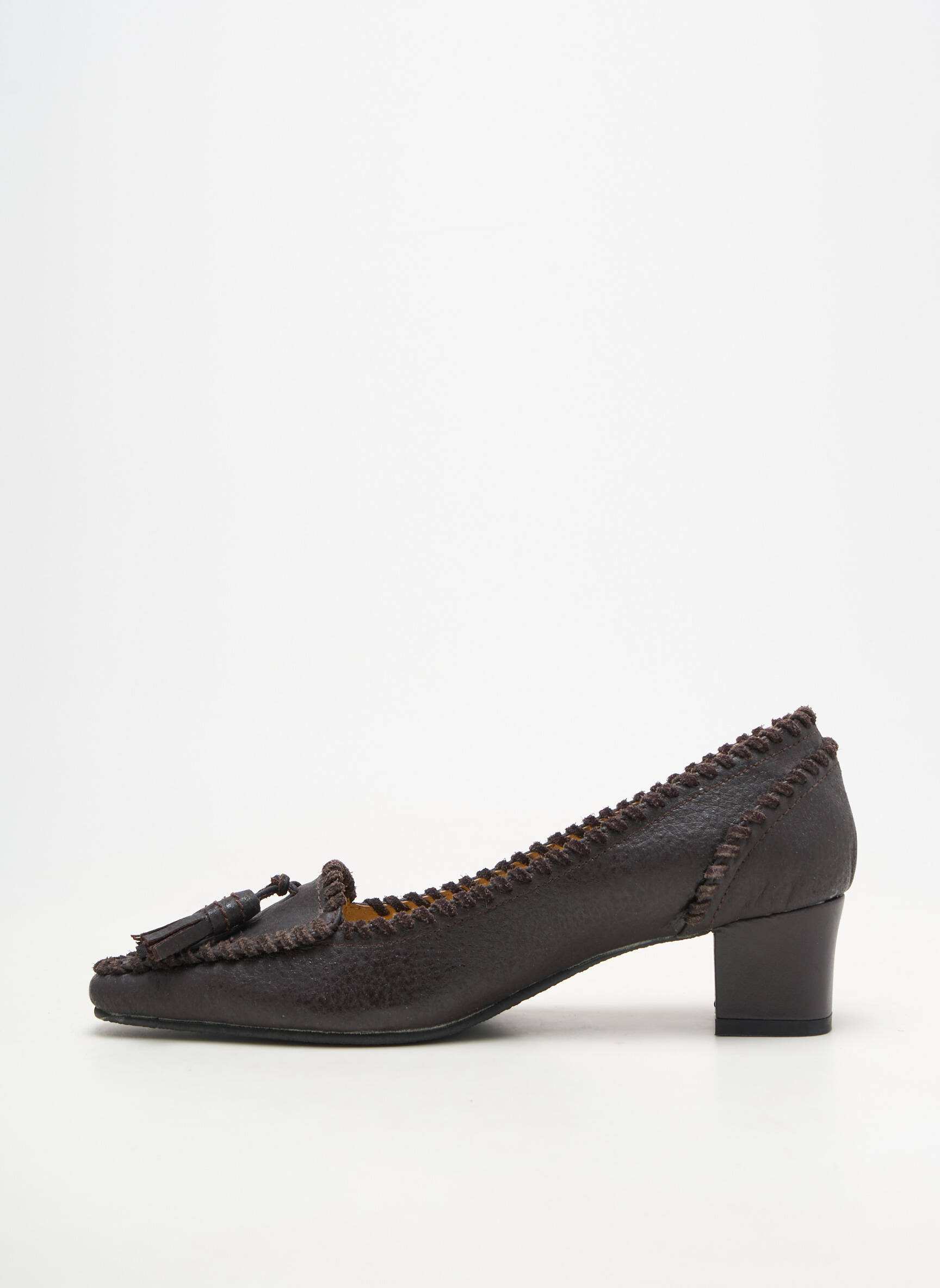 Escarpins matière lisse talon de 4 à 6cm marron FABIANNA femme