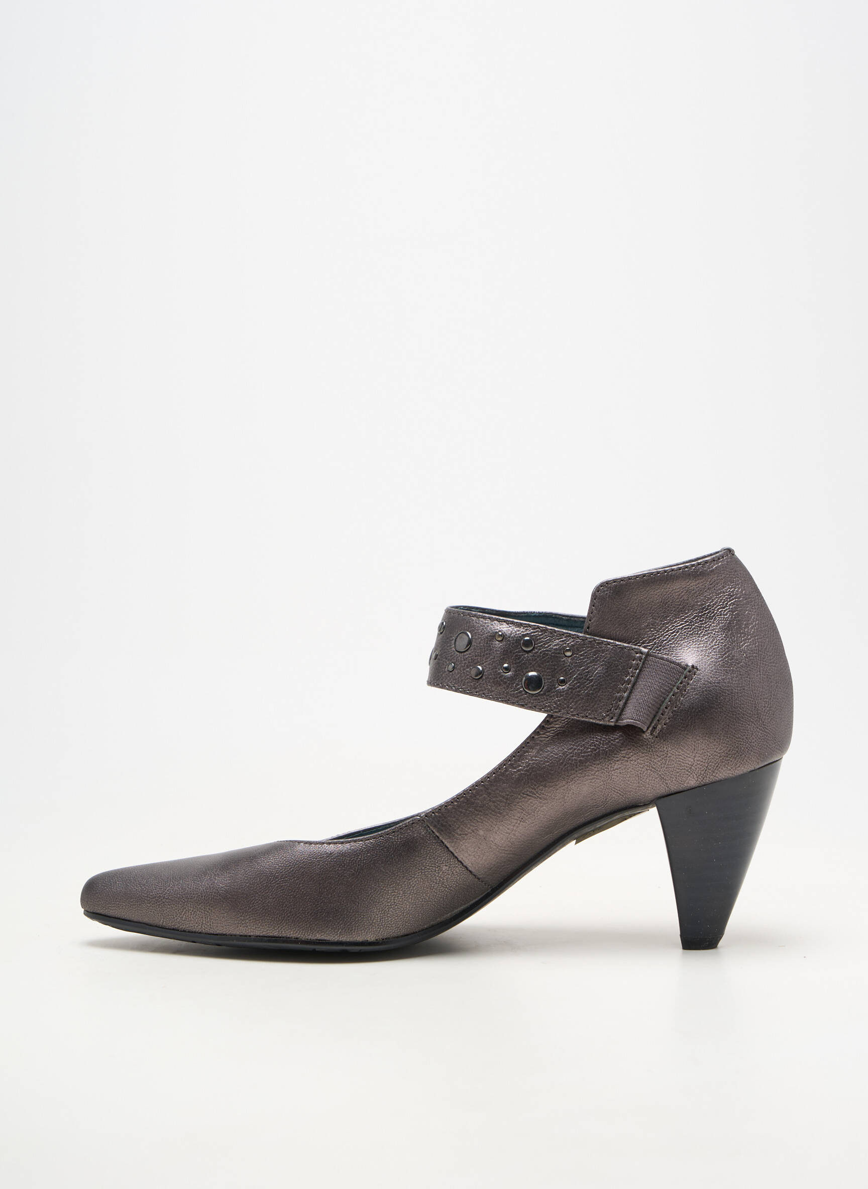 Escarpins matière lisse talon de 7 à 9cm gris MADISON femme