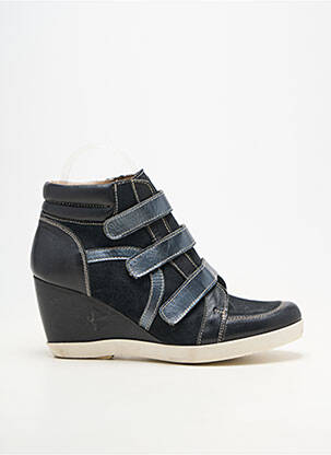Baskets talon compensé talon de 7 à 9cm noir PACO VALIENTE femme