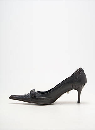 Escarpins matière lisse talon de 7 à 9cm marron ILARIO FERUCCI femme