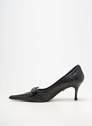 Escarpins matière lisse talon de 7 à 9cm noir ILARIO FERUCCI femme