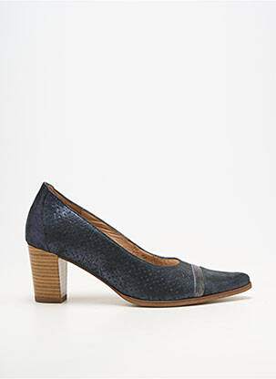 Escarpins matière lisse talon de 7 à 9cm bleu KARSTON femme