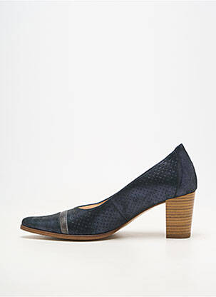 Escarpins matière lisse talon de 7 à 9cm bleu KARSTON femme