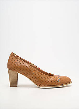 Escarpins matière lisse talon de 7 à 9cm marron KARSTON femme