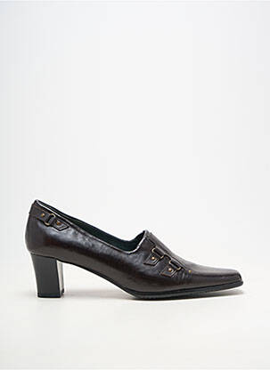 Escarpins matière lisse talon de 4 à 6cm marron SWEET femme