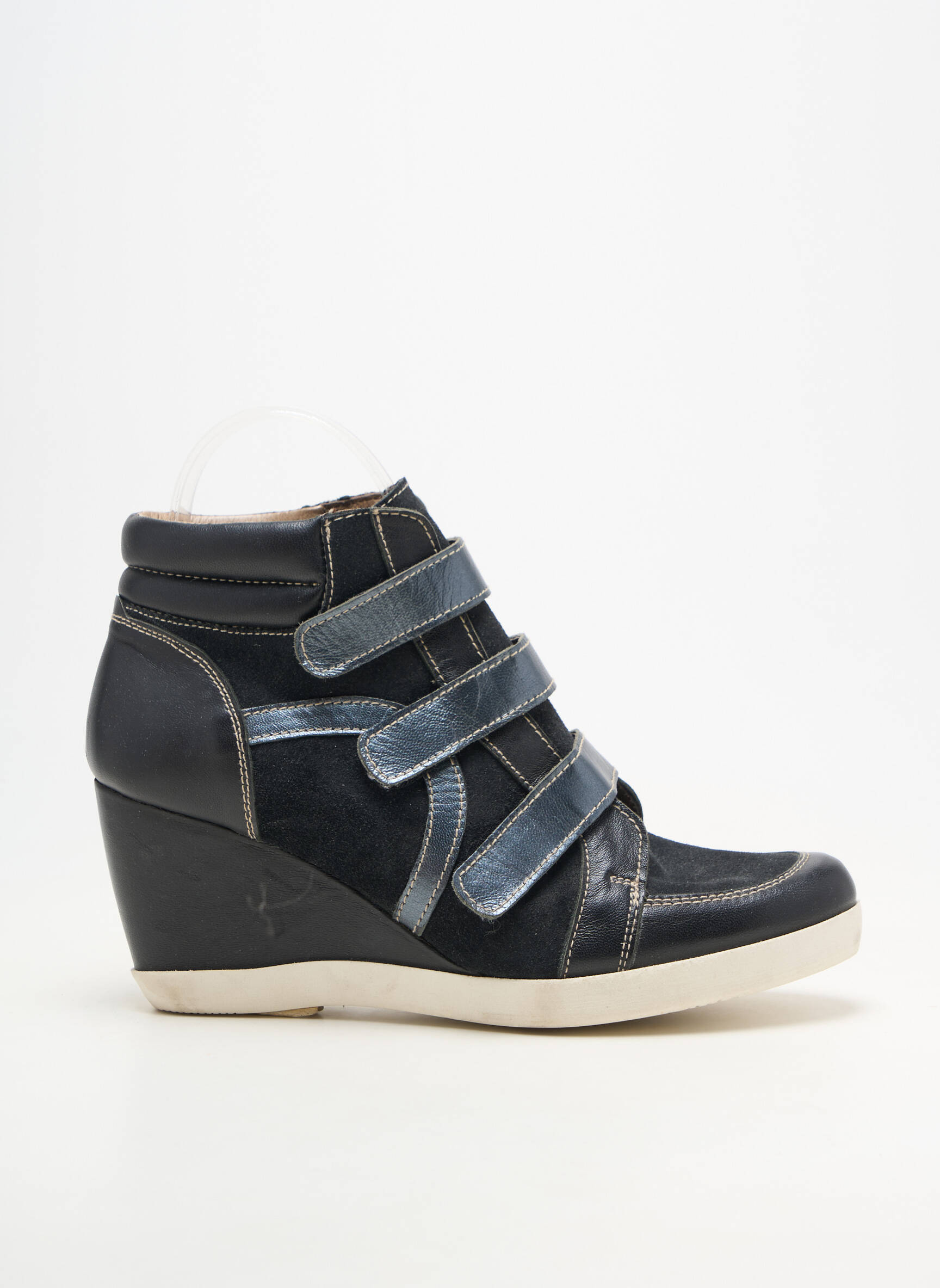 Baskets talon compensé talon de 7 à 9cm noir PACO VALIENTE femme