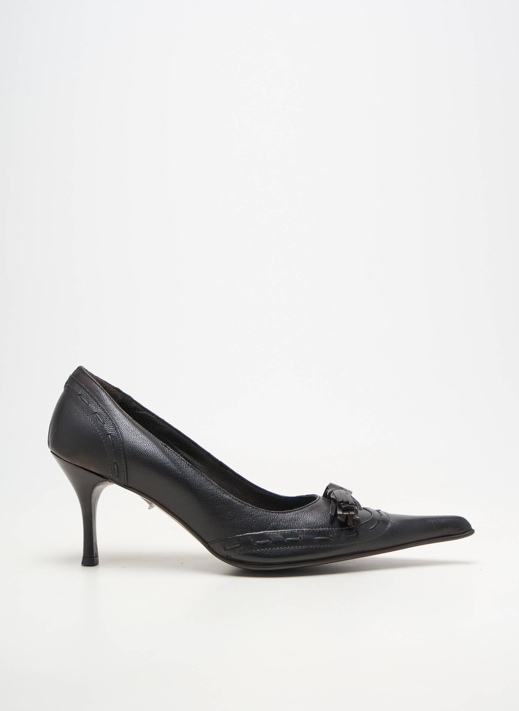 Escarpins matière lisse talon de 7 à 9cm marron ILARIO FERUCCI femme