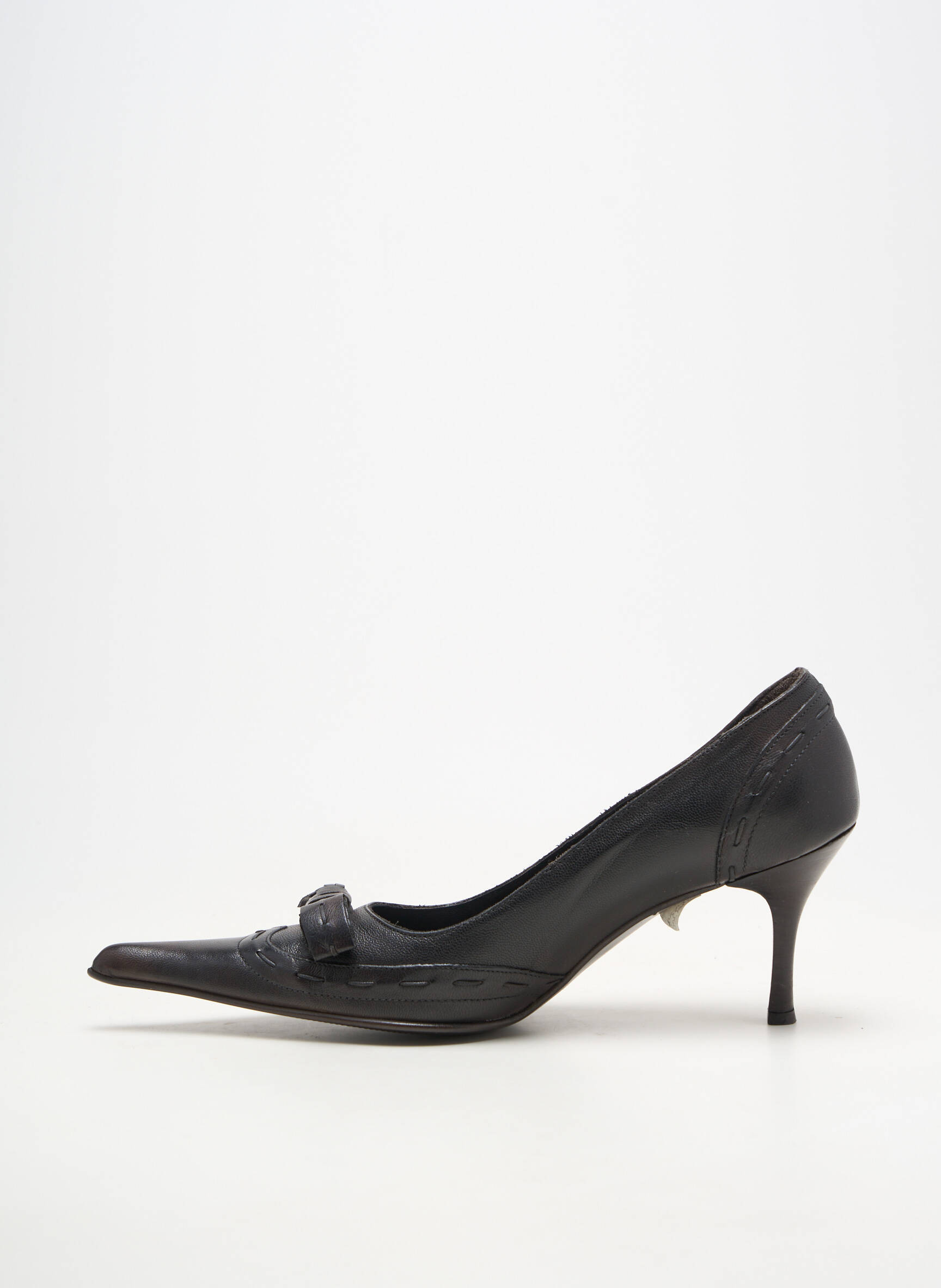 Escarpins matière lisse talon de 7 à 9cm marron ILARIO FERUCCI femme