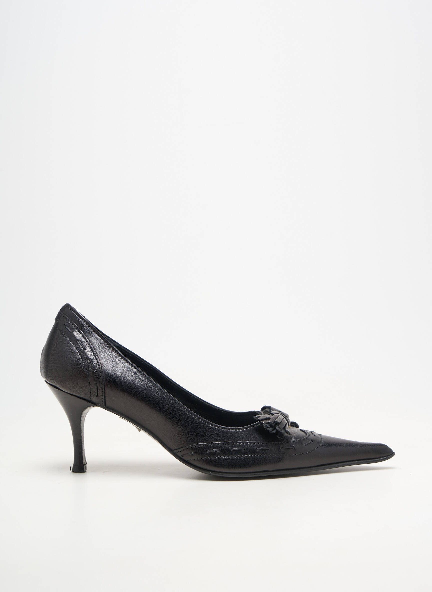 Escarpins matière lisse talon de 7 à 9cm noir ILARIO FERUCCI femme