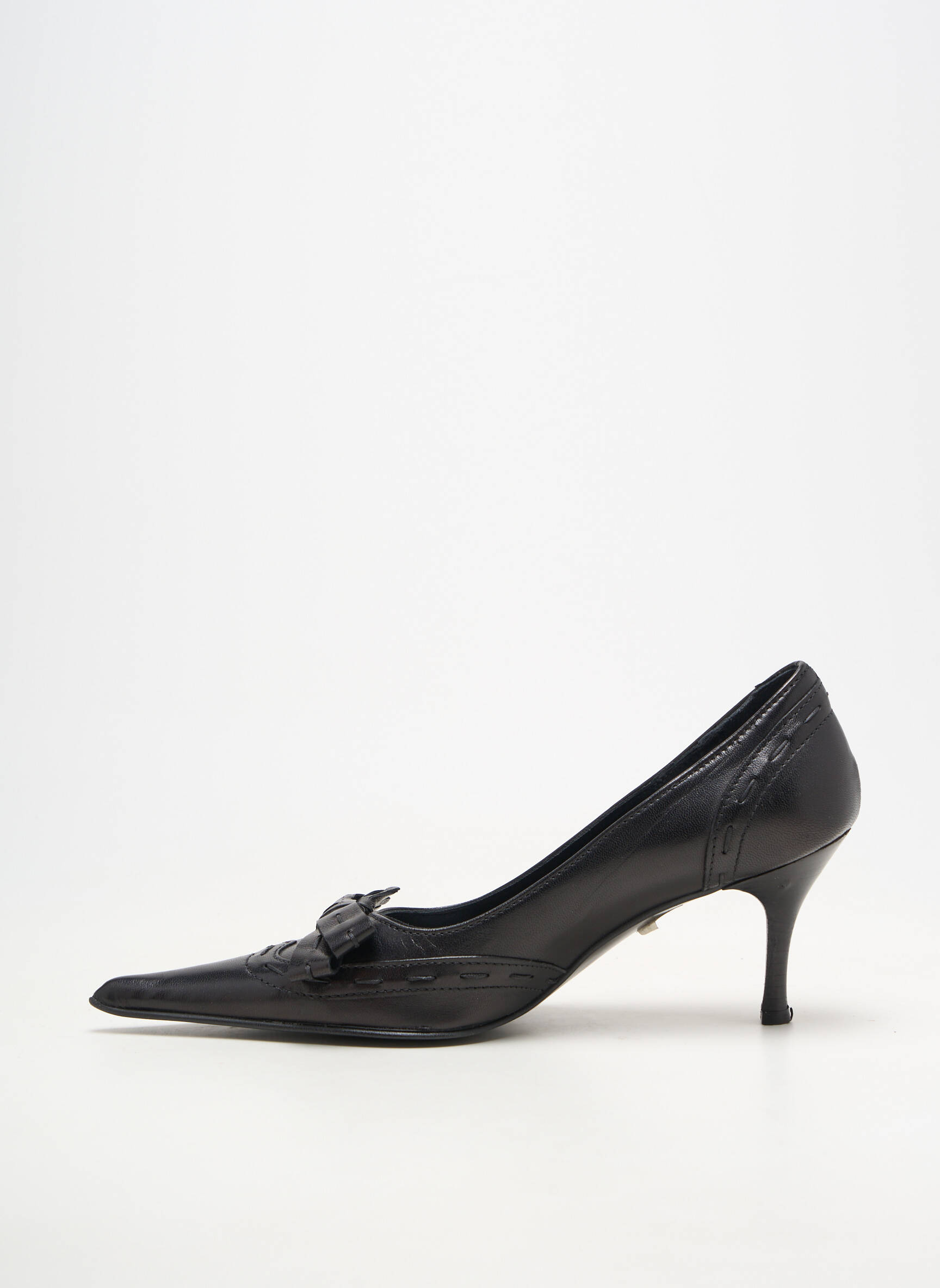 Escarpins matière lisse talon de 7 à 9cm noir ILARIO FERUCCI femme