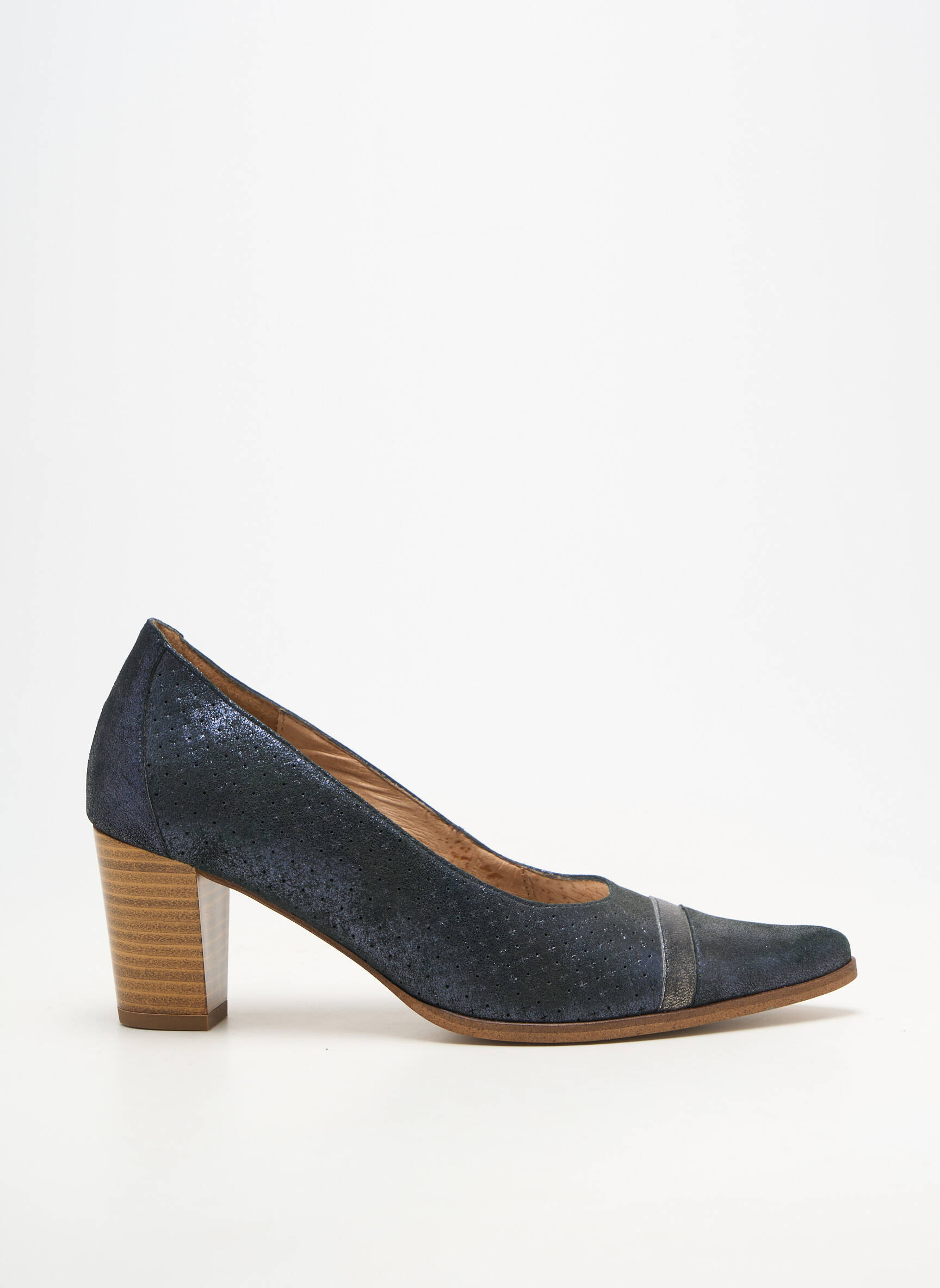 Escarpins matière lisse talon de 7 à 9cm bleu KARSTON femme