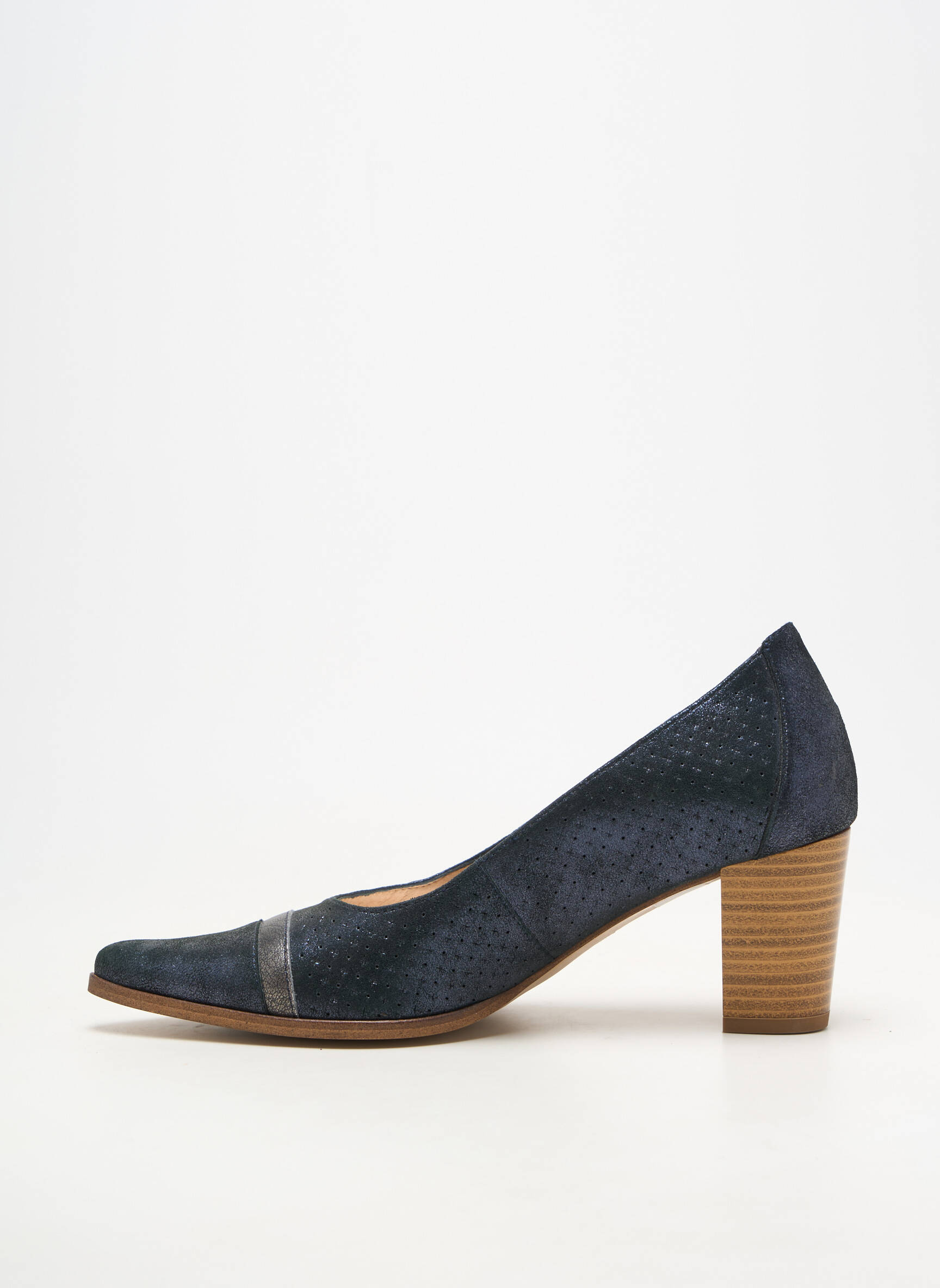 Escarpins matière lisse talon de 7 à 9cm bleu KARSTON femme