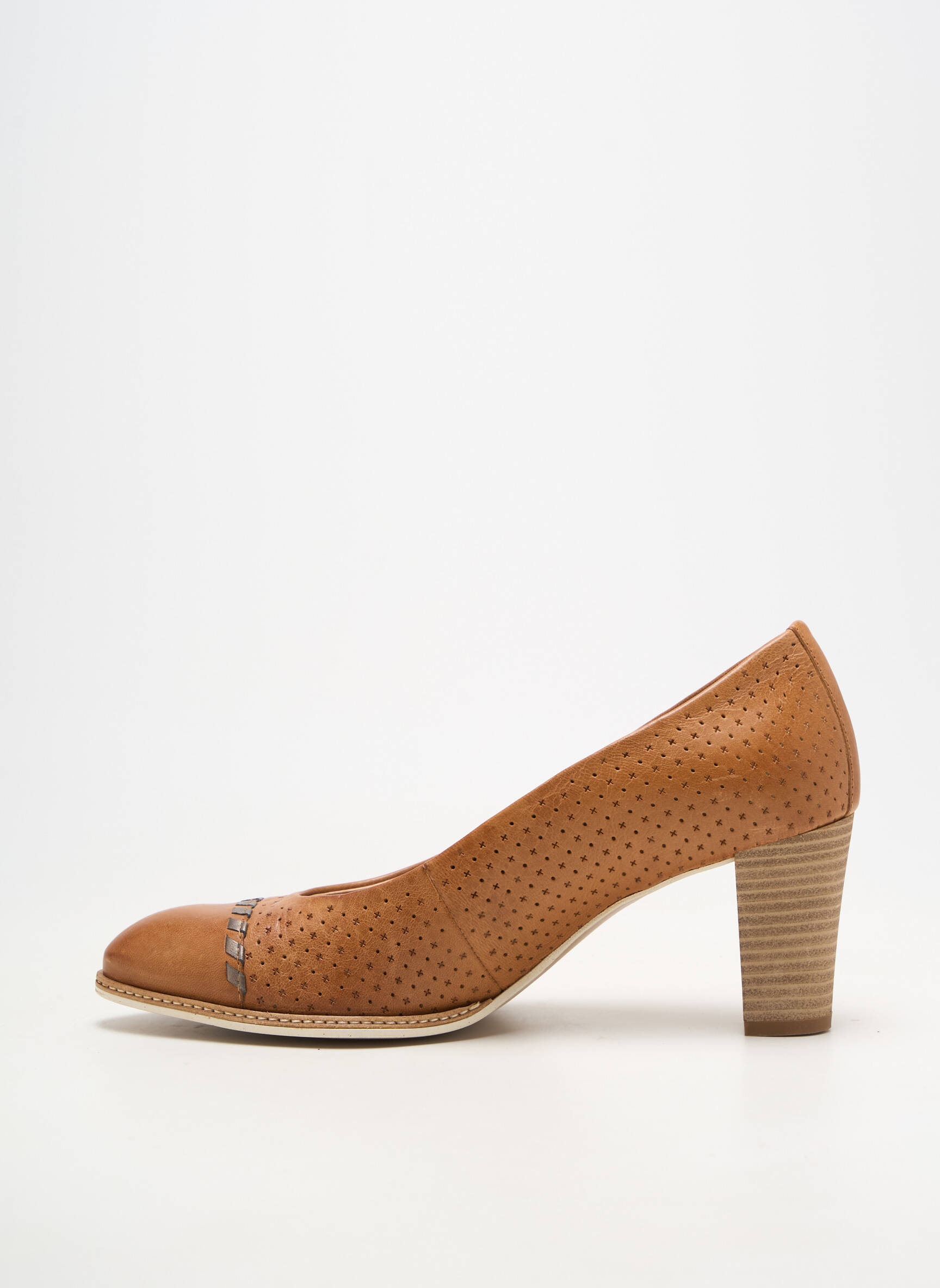Escarpins matière lisse talon de 7 à 9cm marron KARSTON femme
