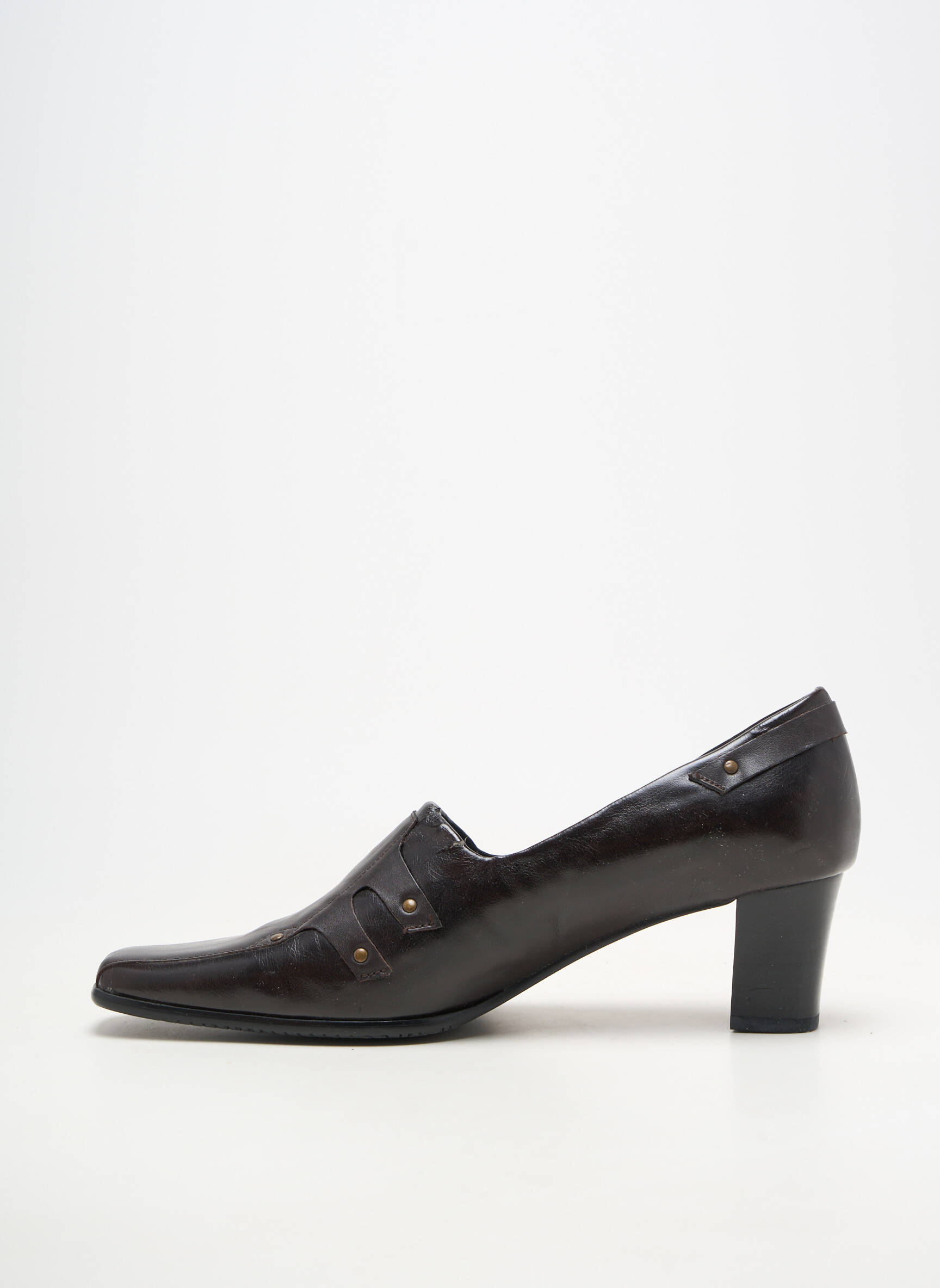 Escarpins matière lisse talon de 4 à 6cm marron SWEET femme
