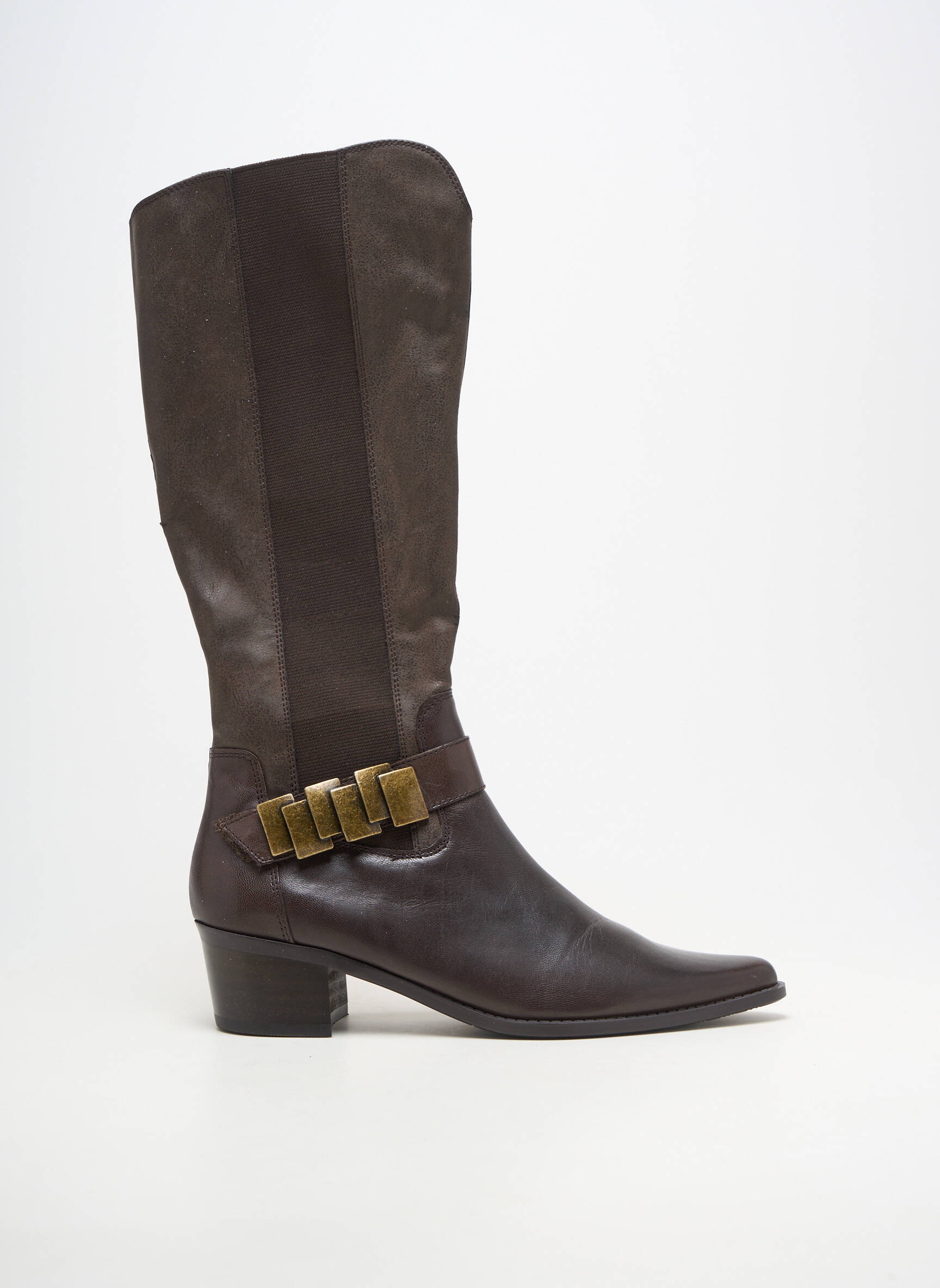 Bottes bout pointu talon de 4 à 6cm marron MADISON femme