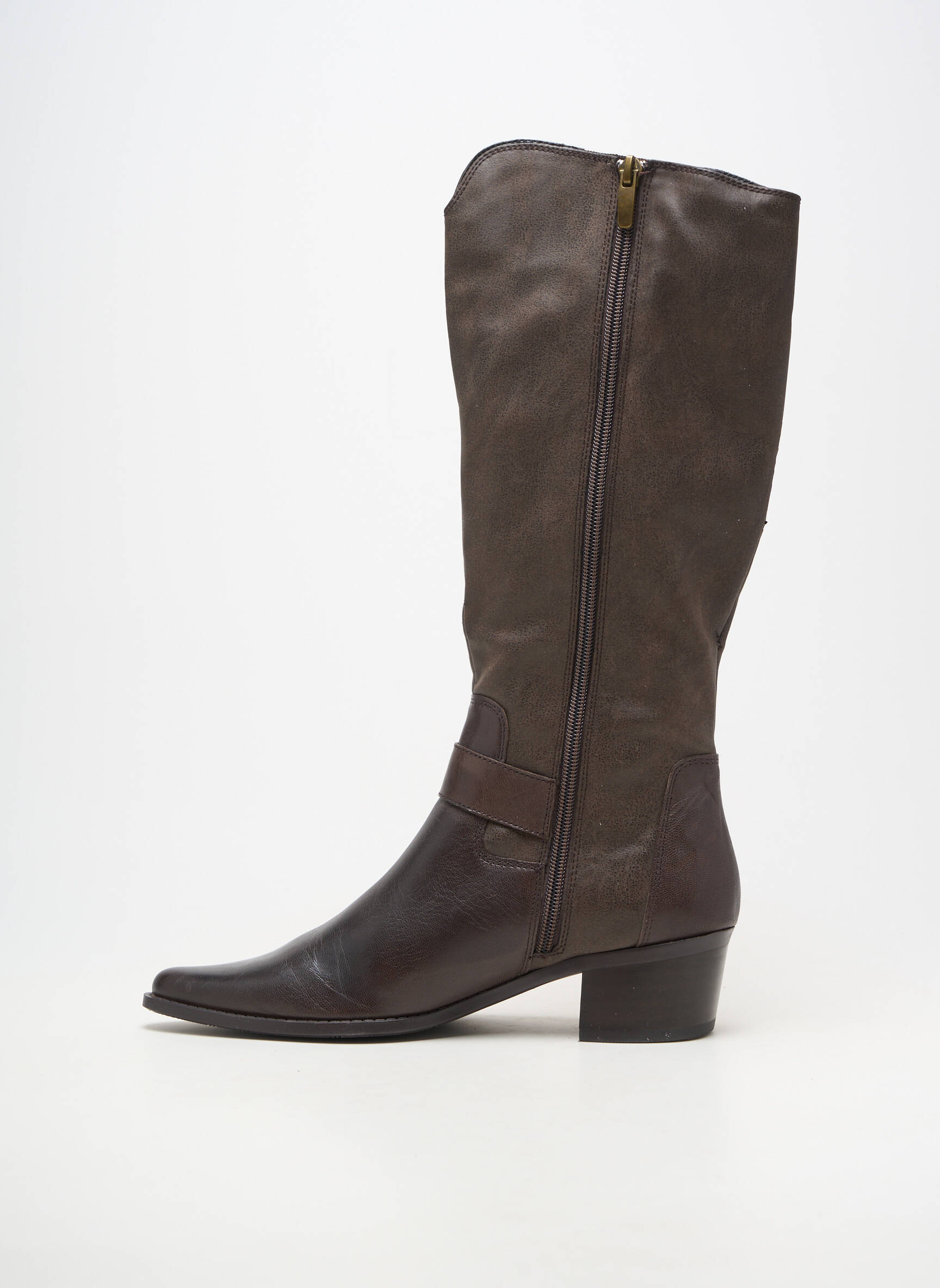 Bottes bout pointu talon de 4 à 6cm marron MADISON femme